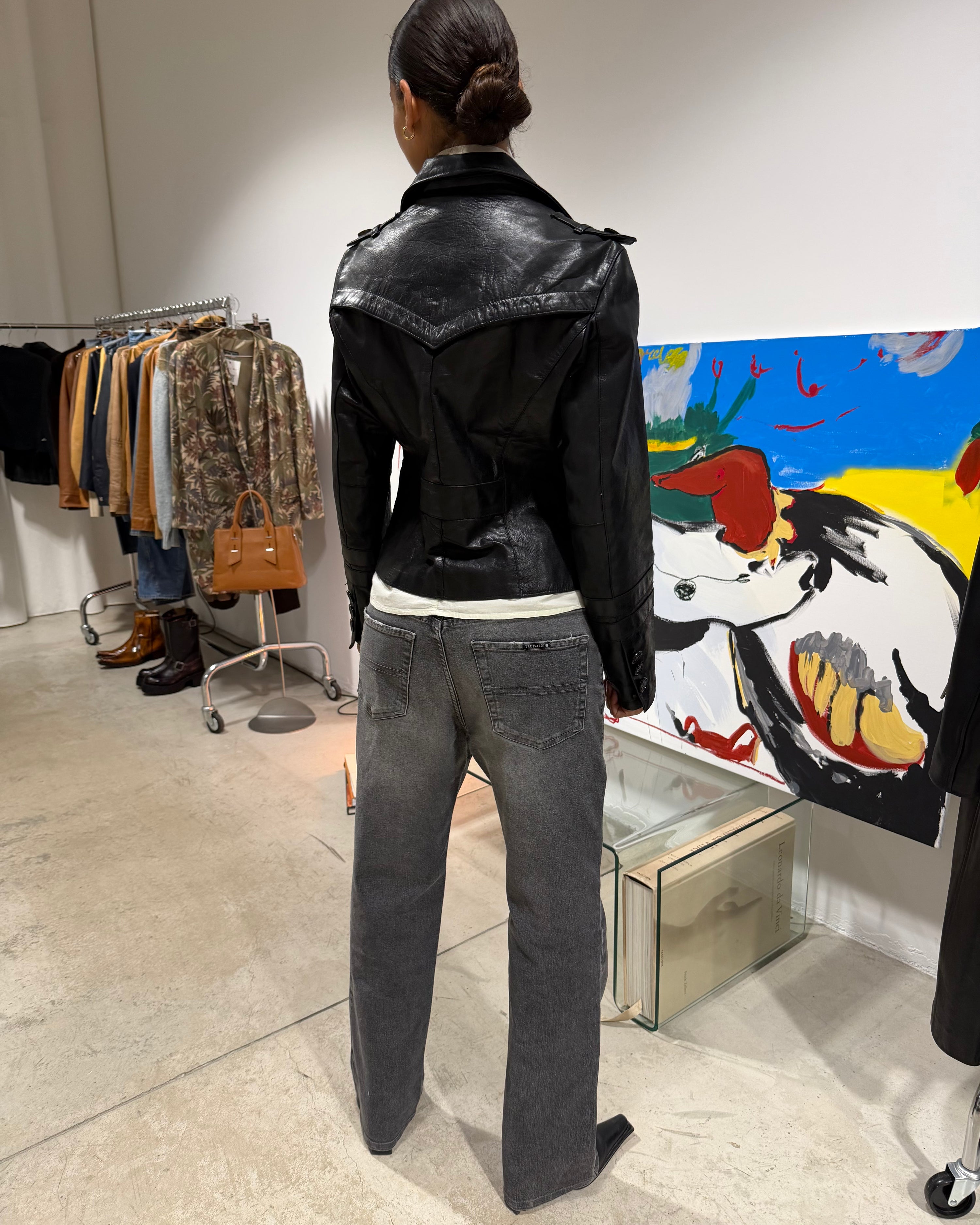 The Iana leather blazer by Patrizia Pepe