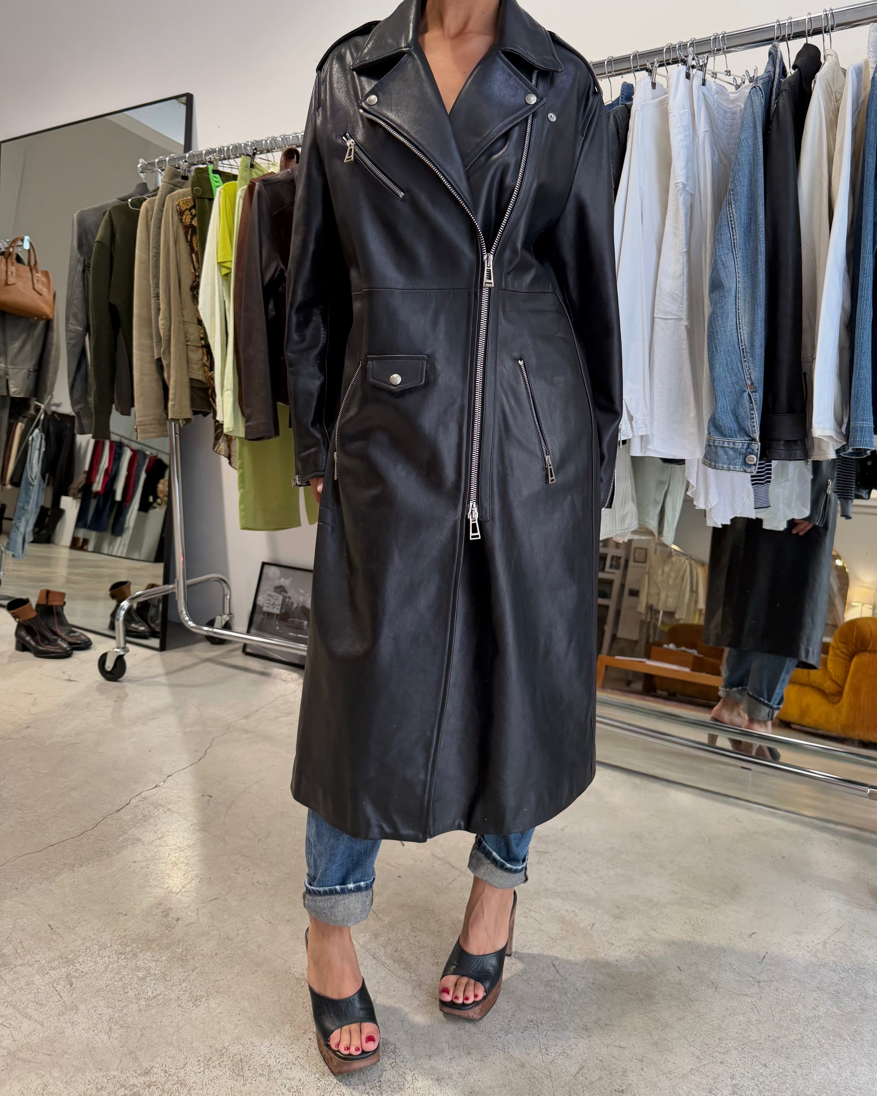 The Bianca leather trench by Belstaff