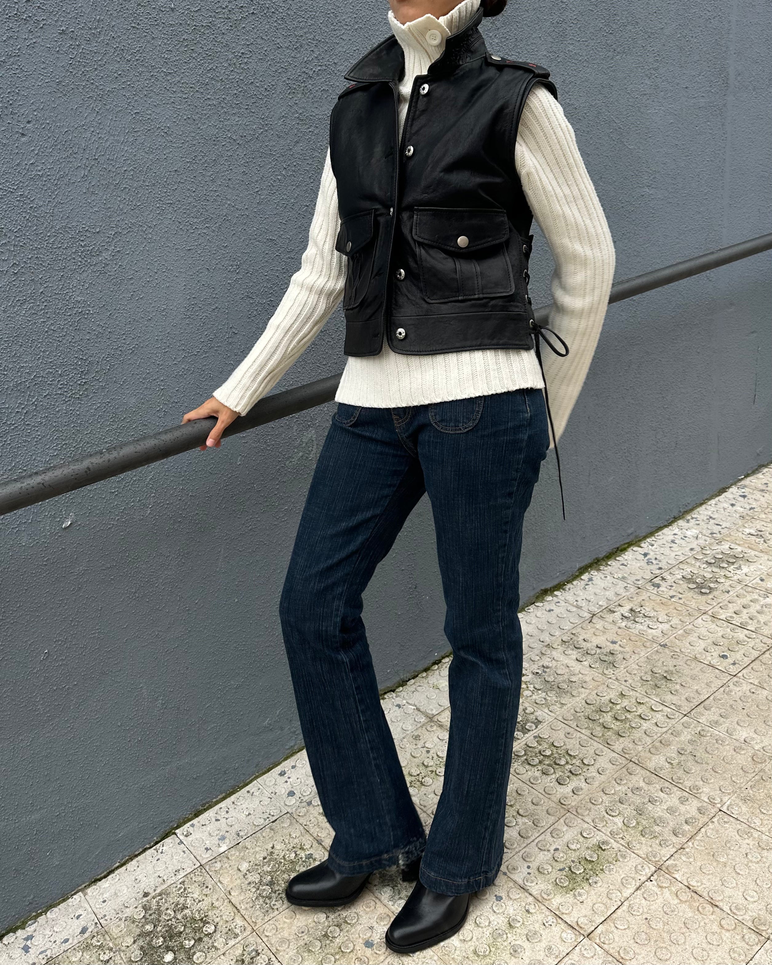 The Blake leather vest by Diesel