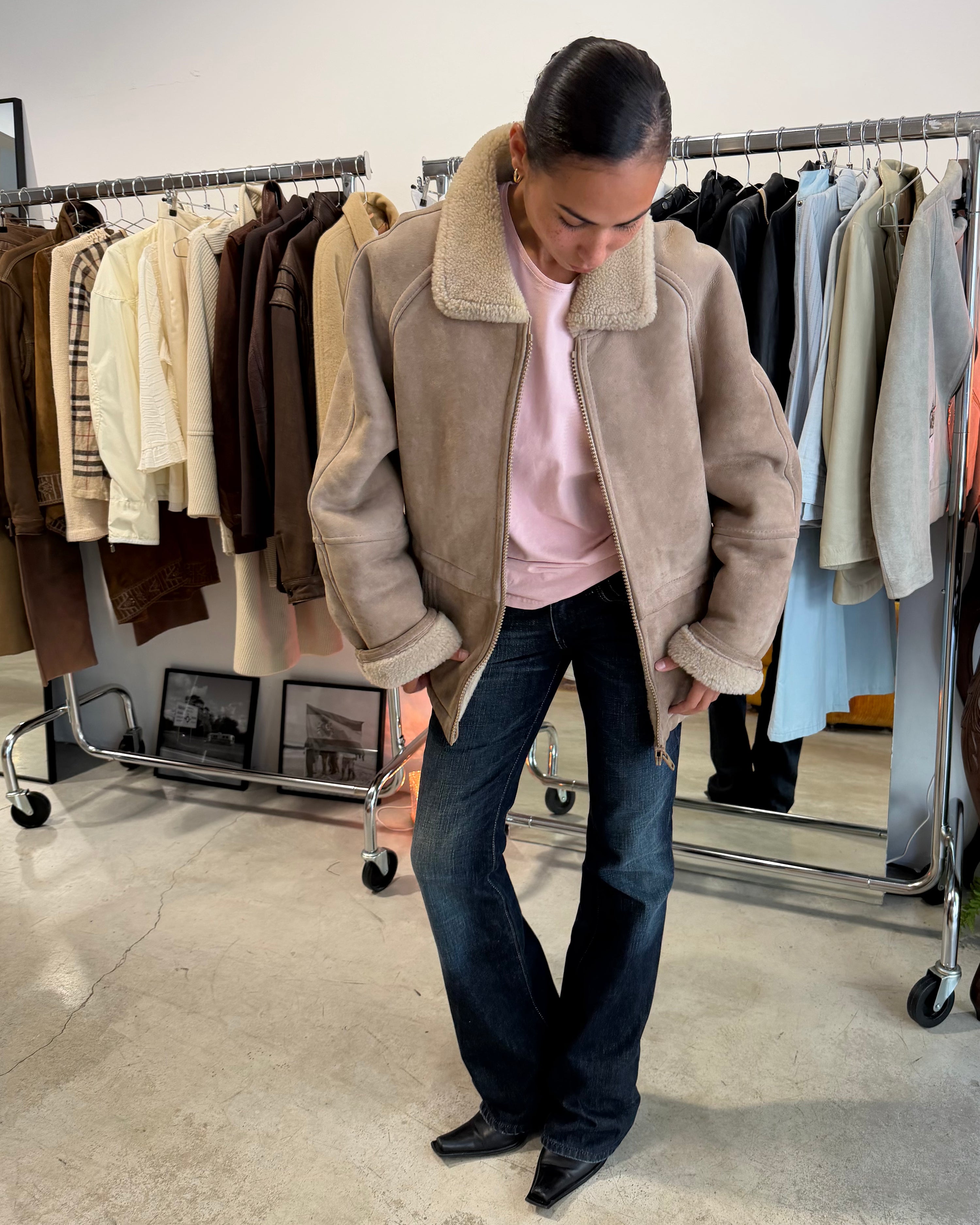 The Celia leather coat