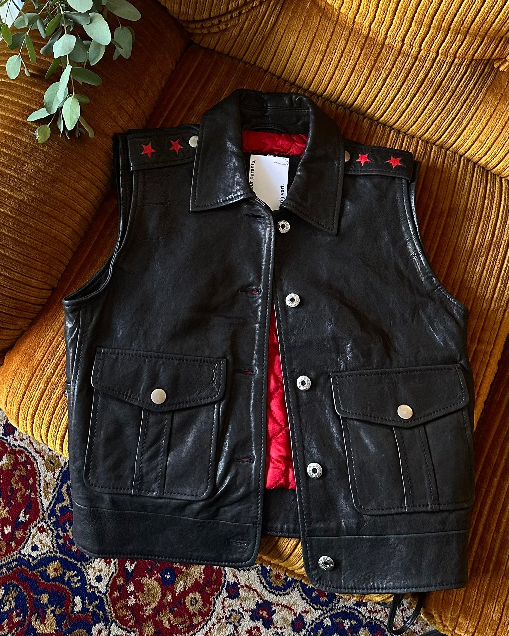 The Blake leather vest by Diesel