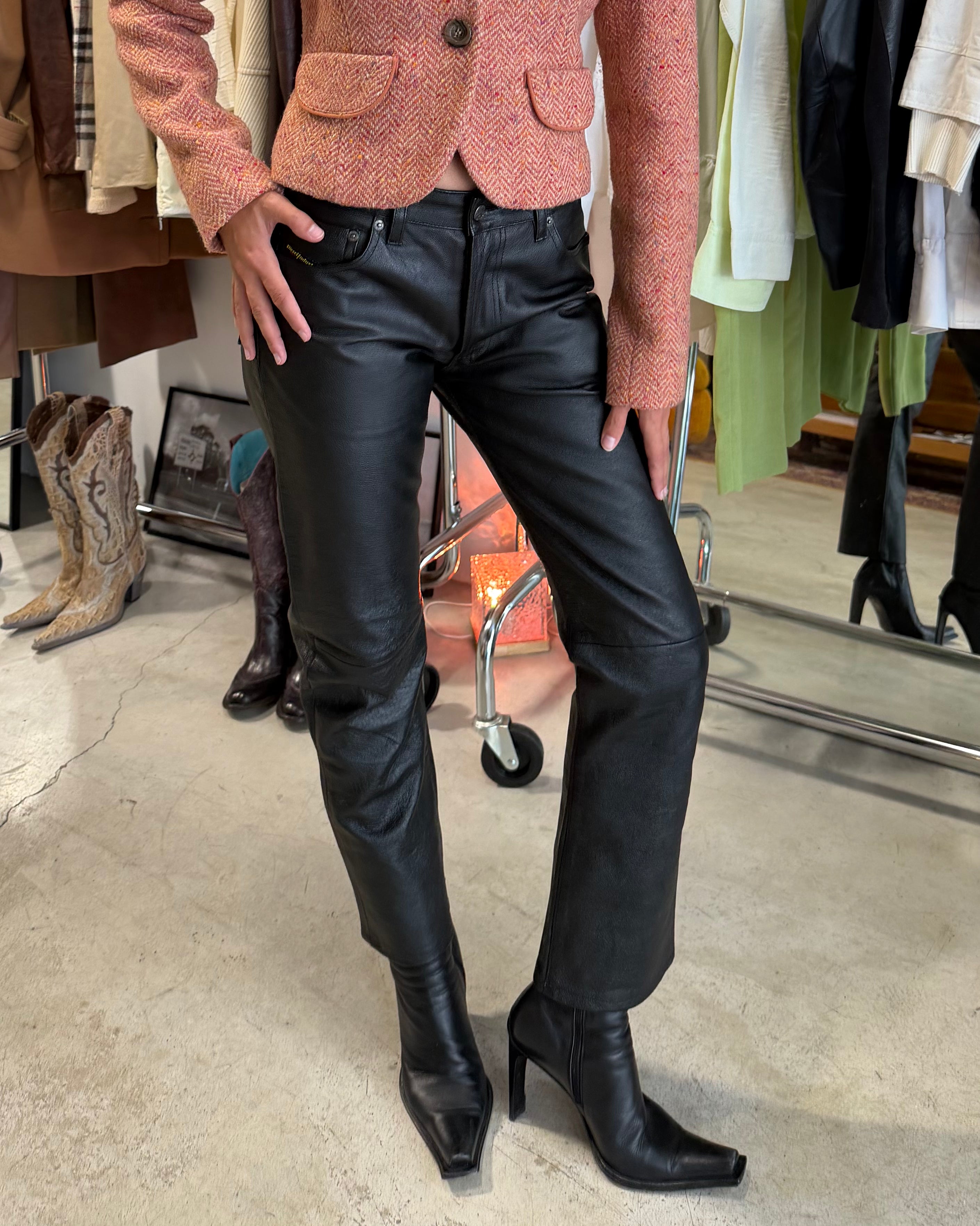 The Leila leather pants by Diesel