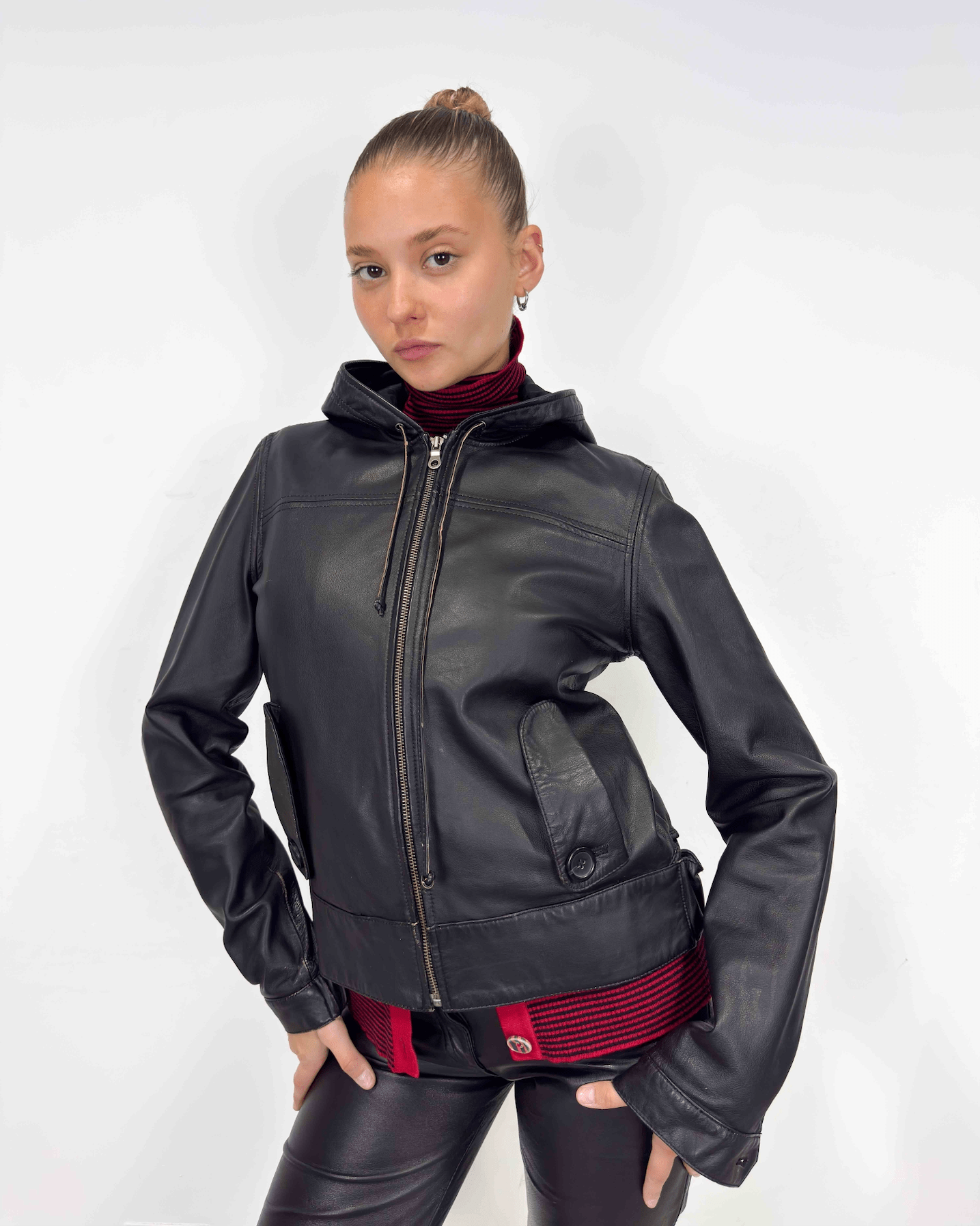 The Aaliyah leather jacket - rig vert