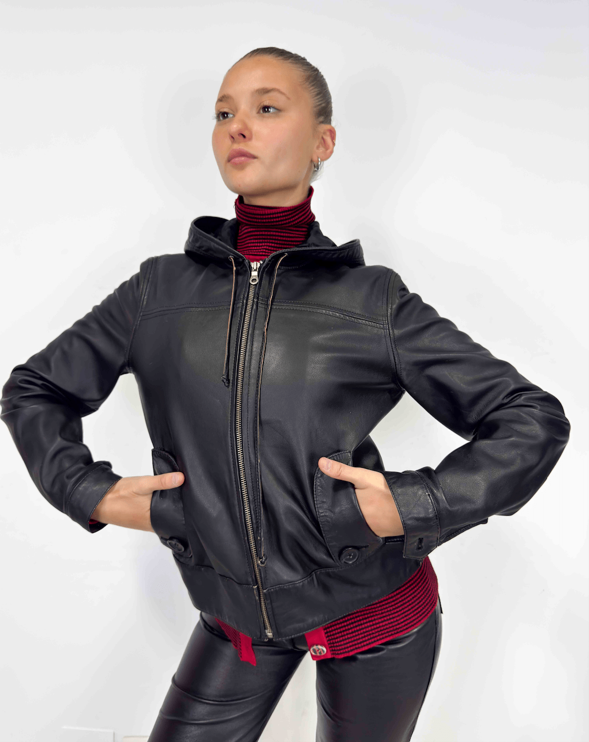 The Aaliyah leather jacket - rig vert