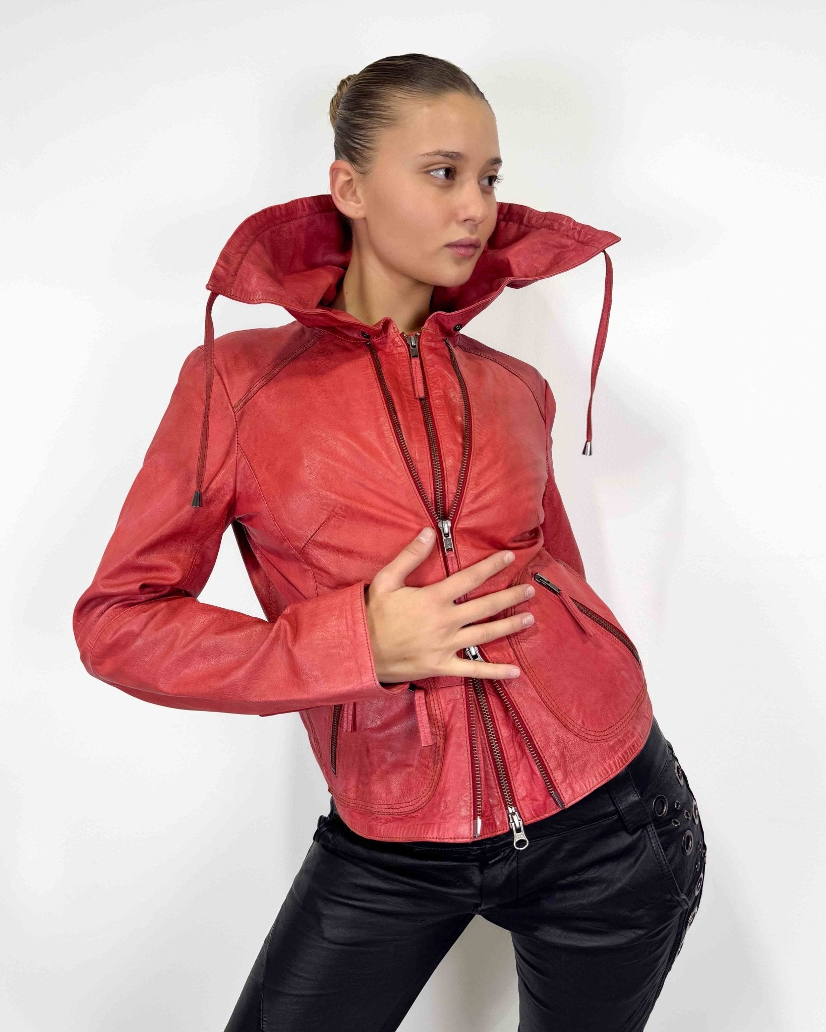 The Aegea leather jacket - rig vert