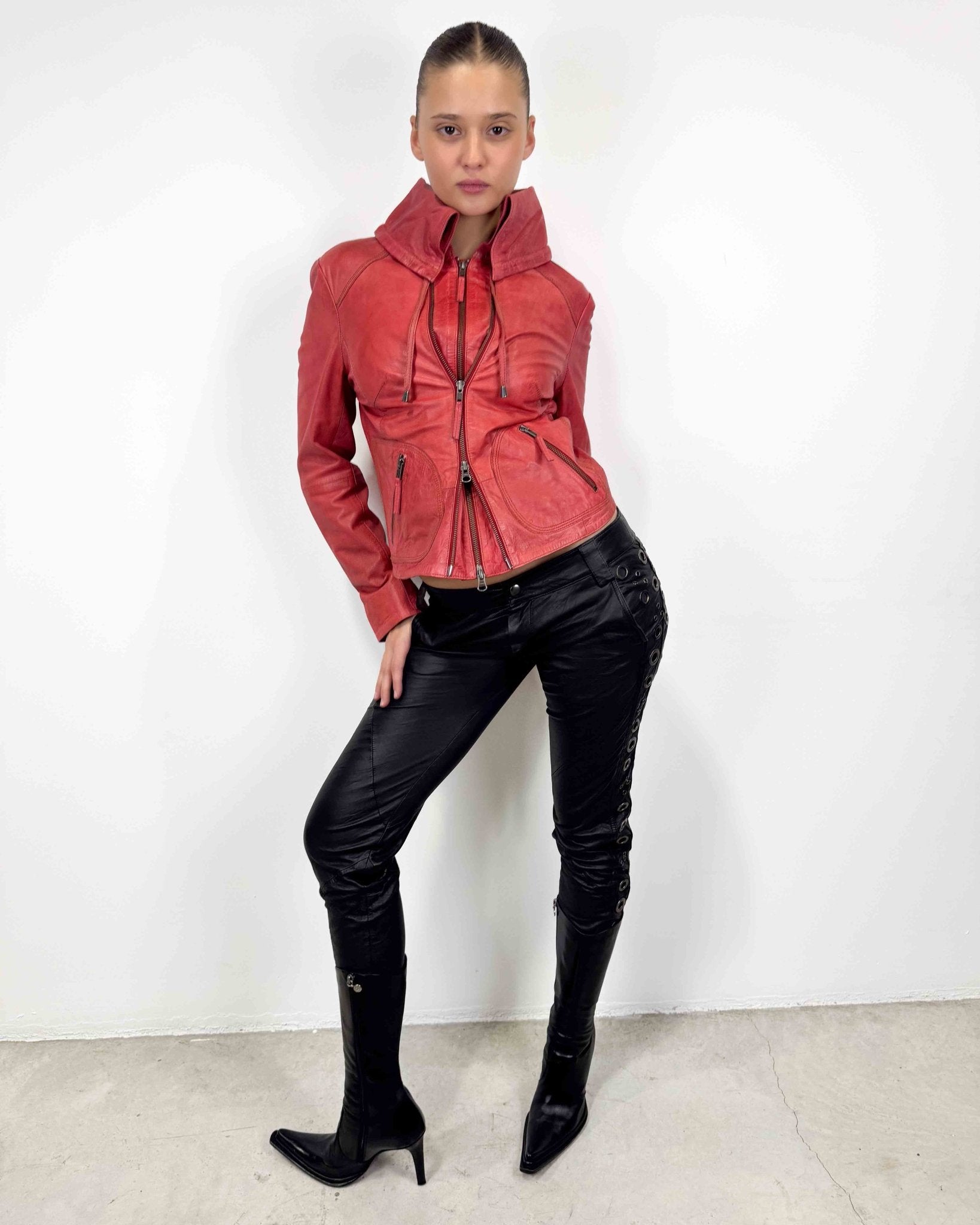 The Aegea leather jacket - rig vert