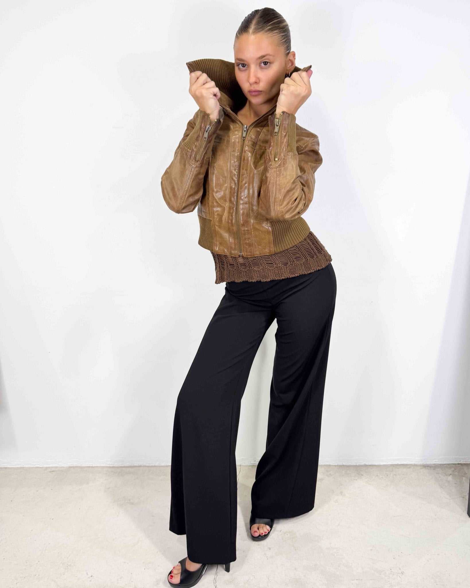 The Agatha leather jacket - rig vert