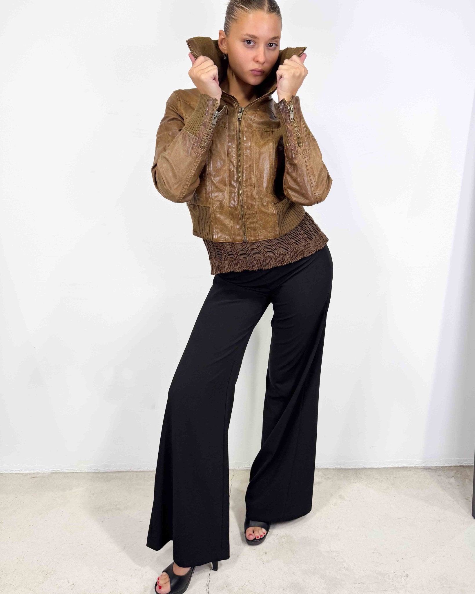 The Agatha leather jacket - rig vert