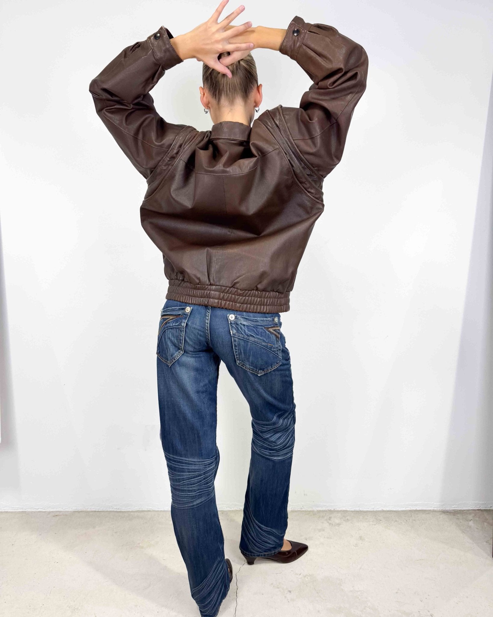 The Agnes leather jacket - rig vert