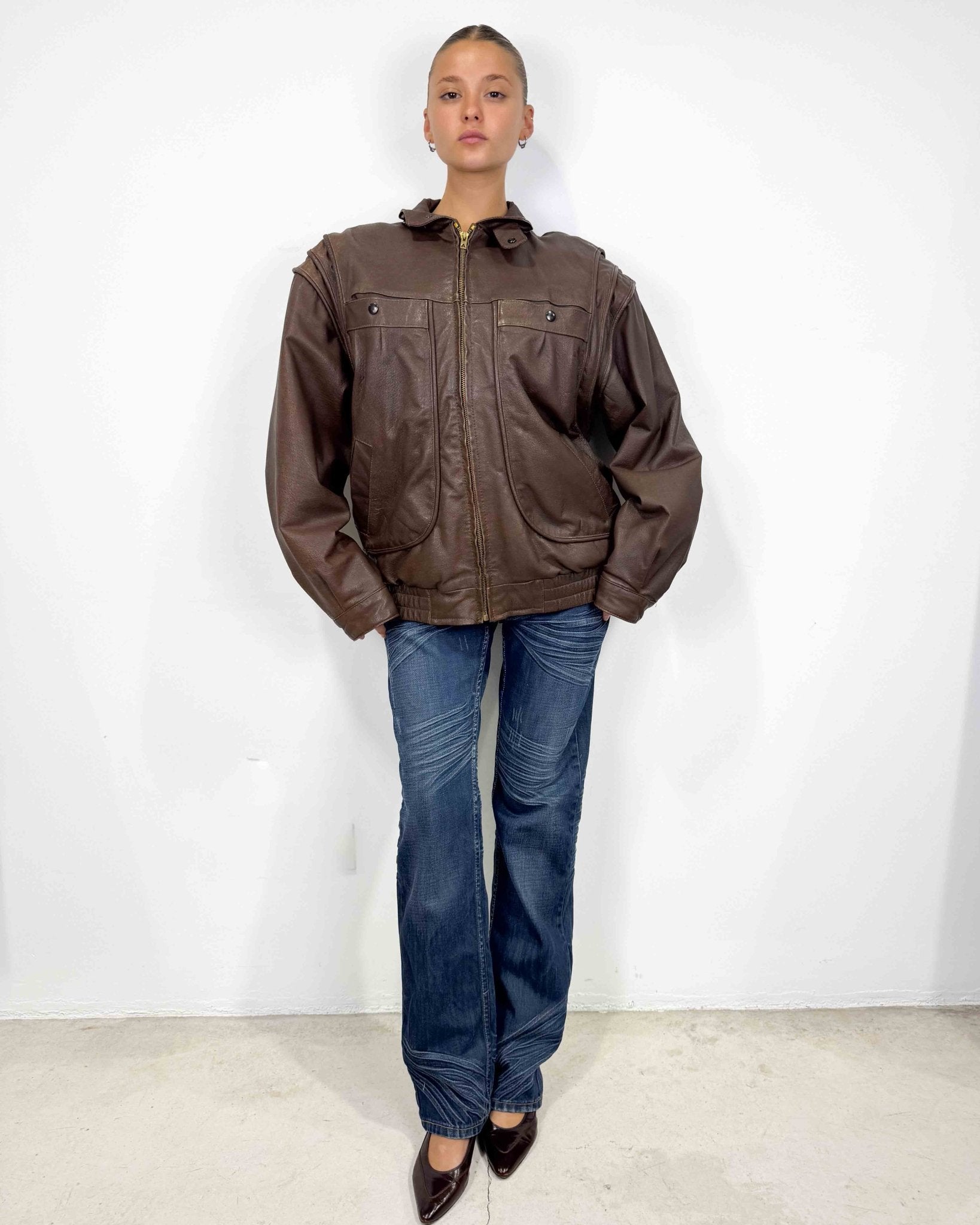 The Agnes leather jacket - rig vert