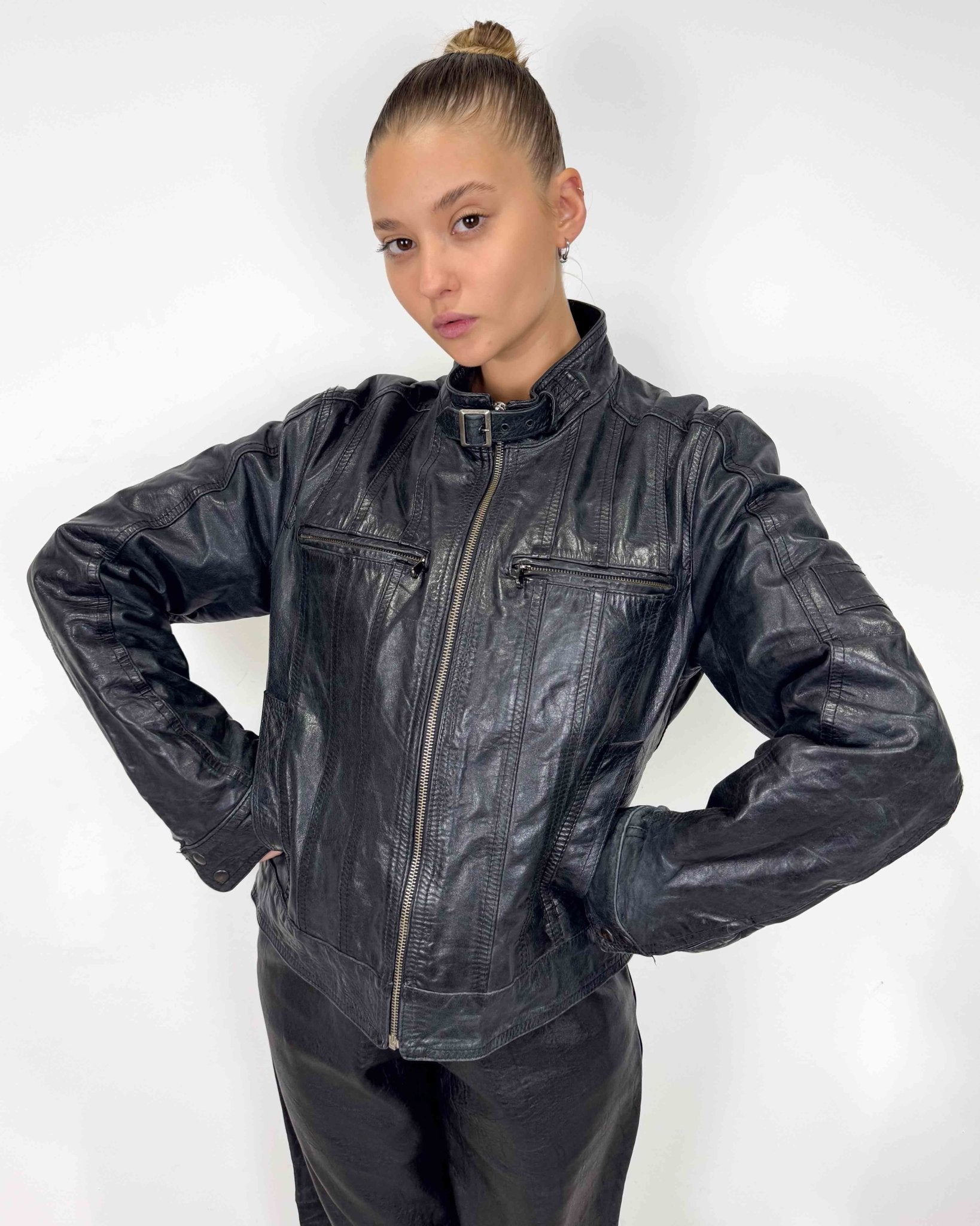 The Agnes leather jacket - rig vert