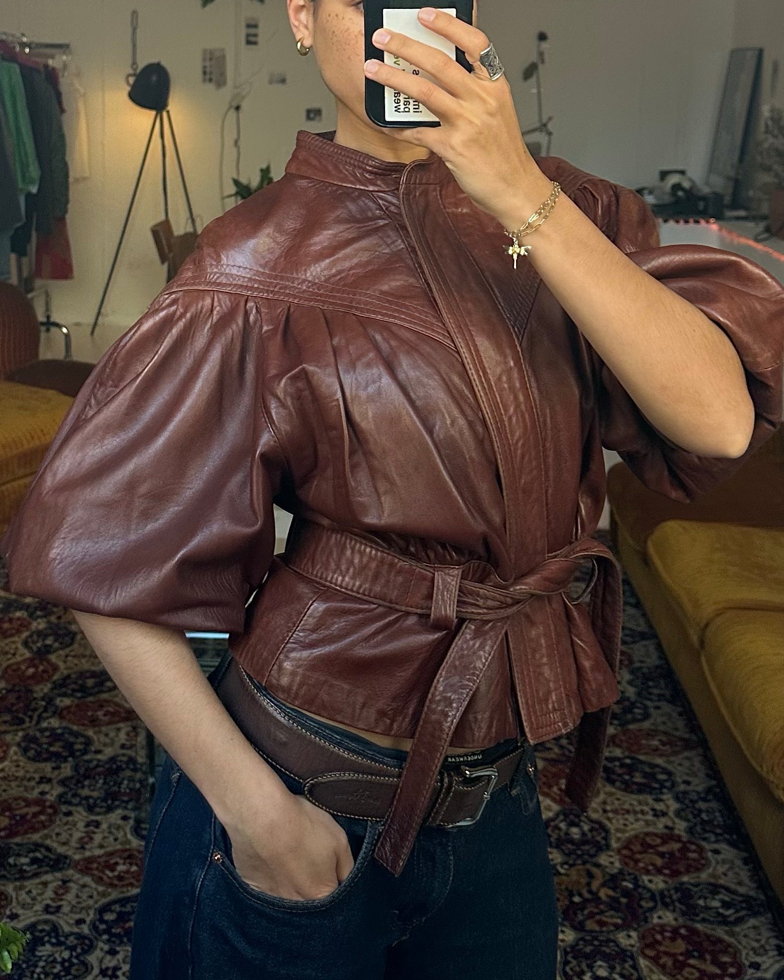 The Albertina leather jacket - rig vert