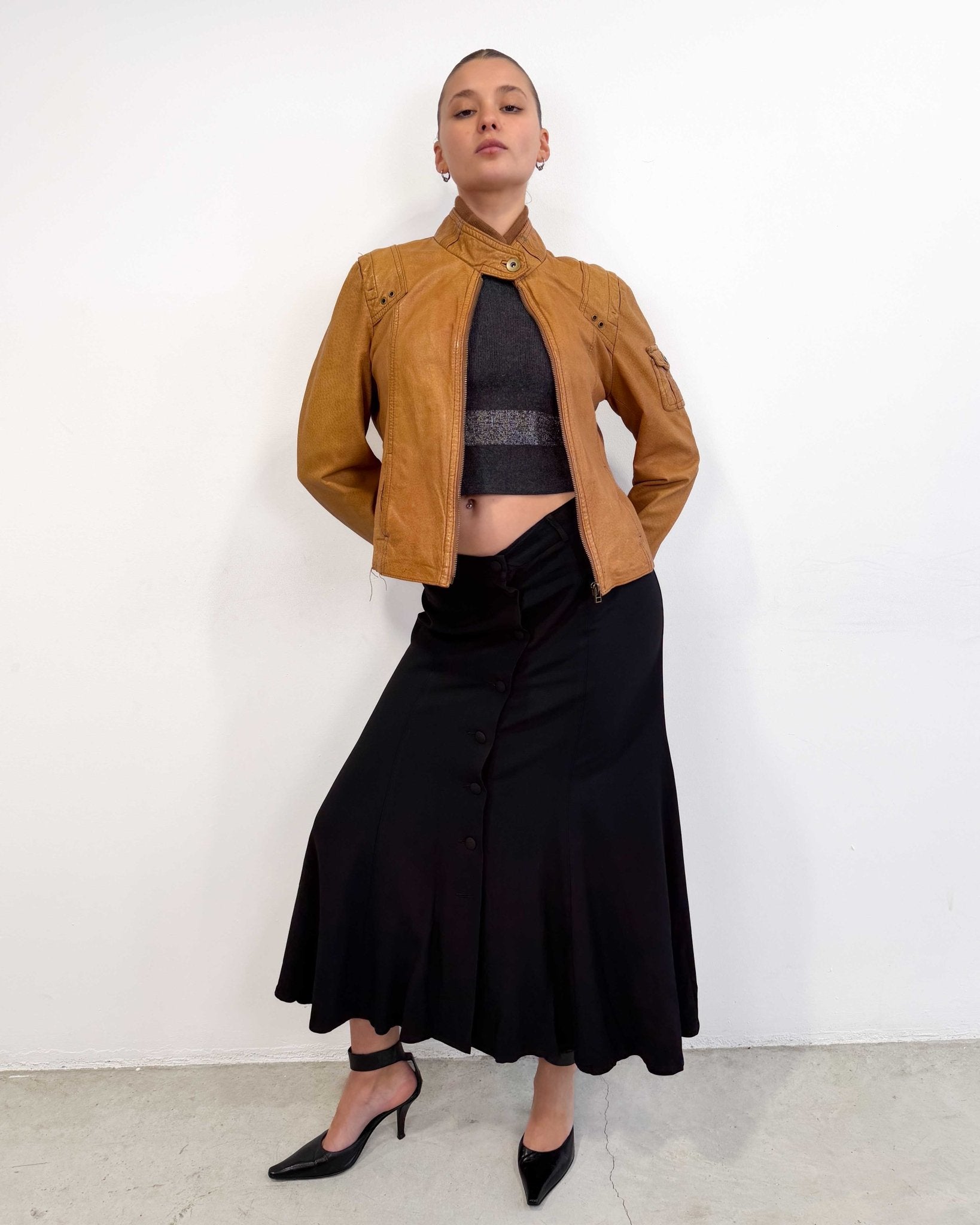 The Aleksandra leather jacket - rig vert