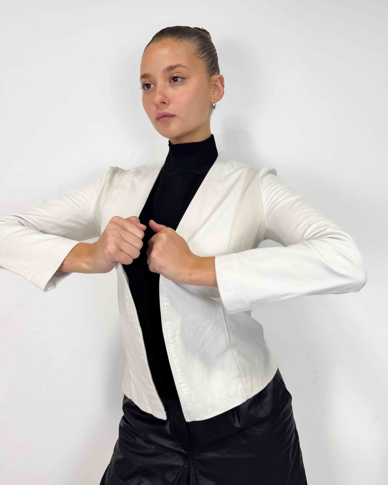 The Alessia leather jacket - rig vert