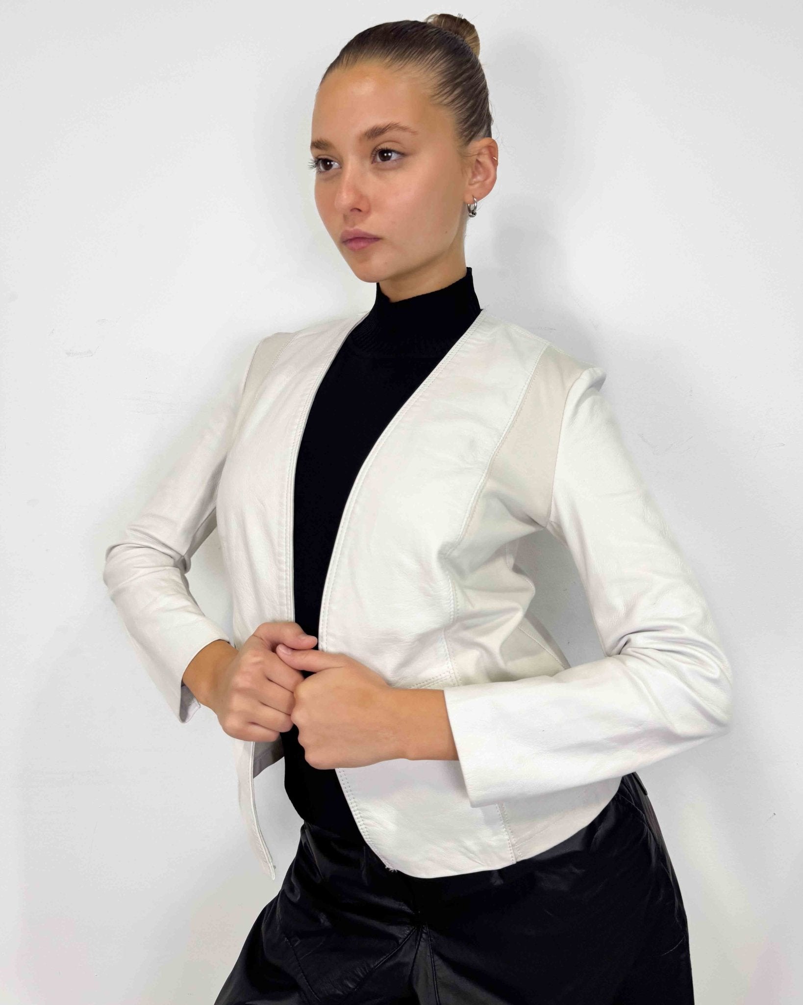 The Alessia leather jacket - rig vert