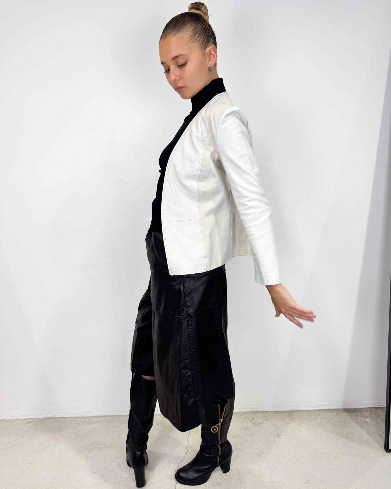 The Alessia leather jacket - rig vert