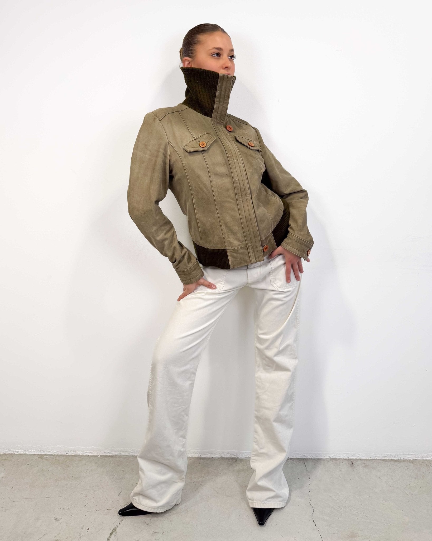 The Allegra leather jacket - rig vert