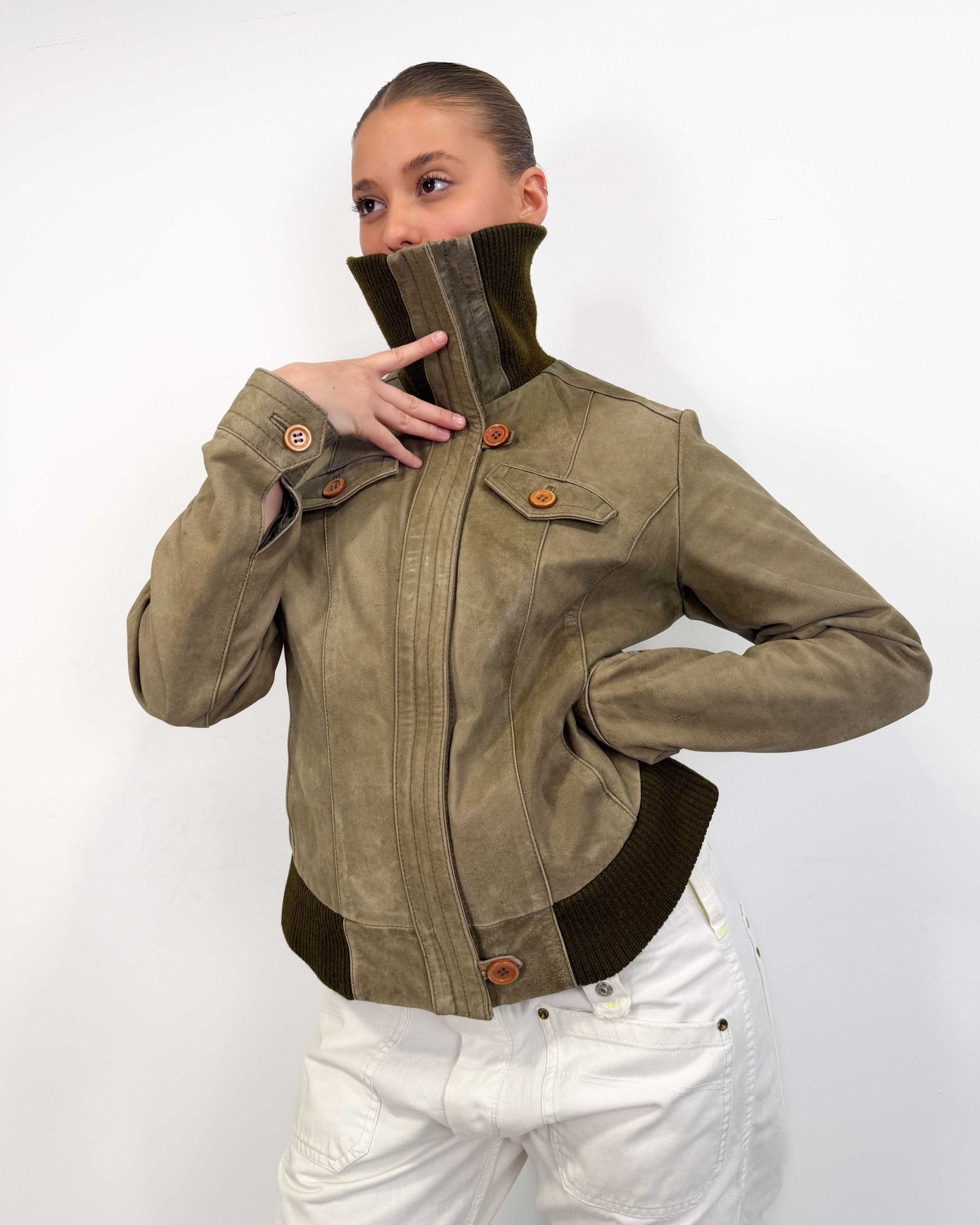 The Allegra leather jacket - rig vert