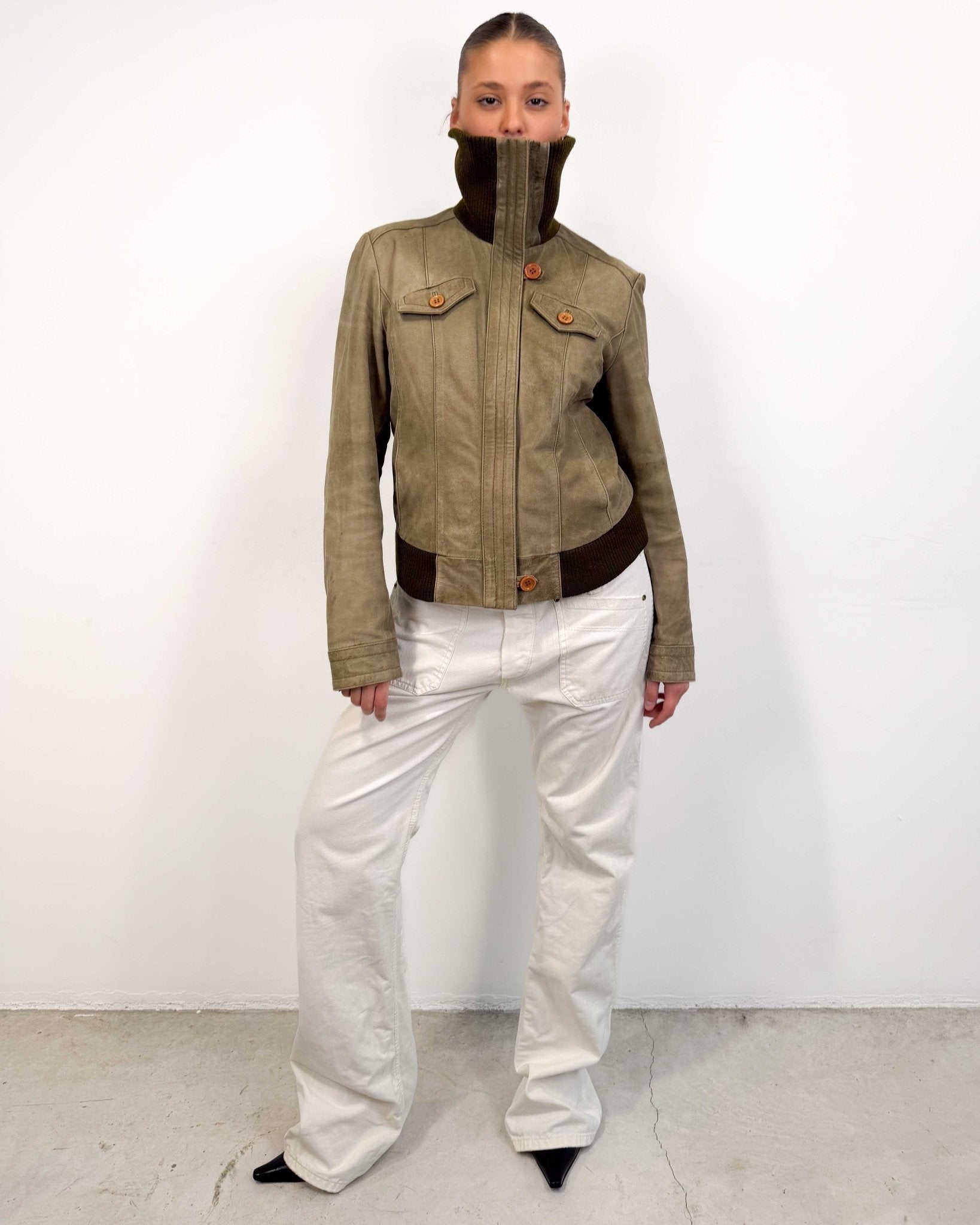 The Allegra leather jacket - rig vert