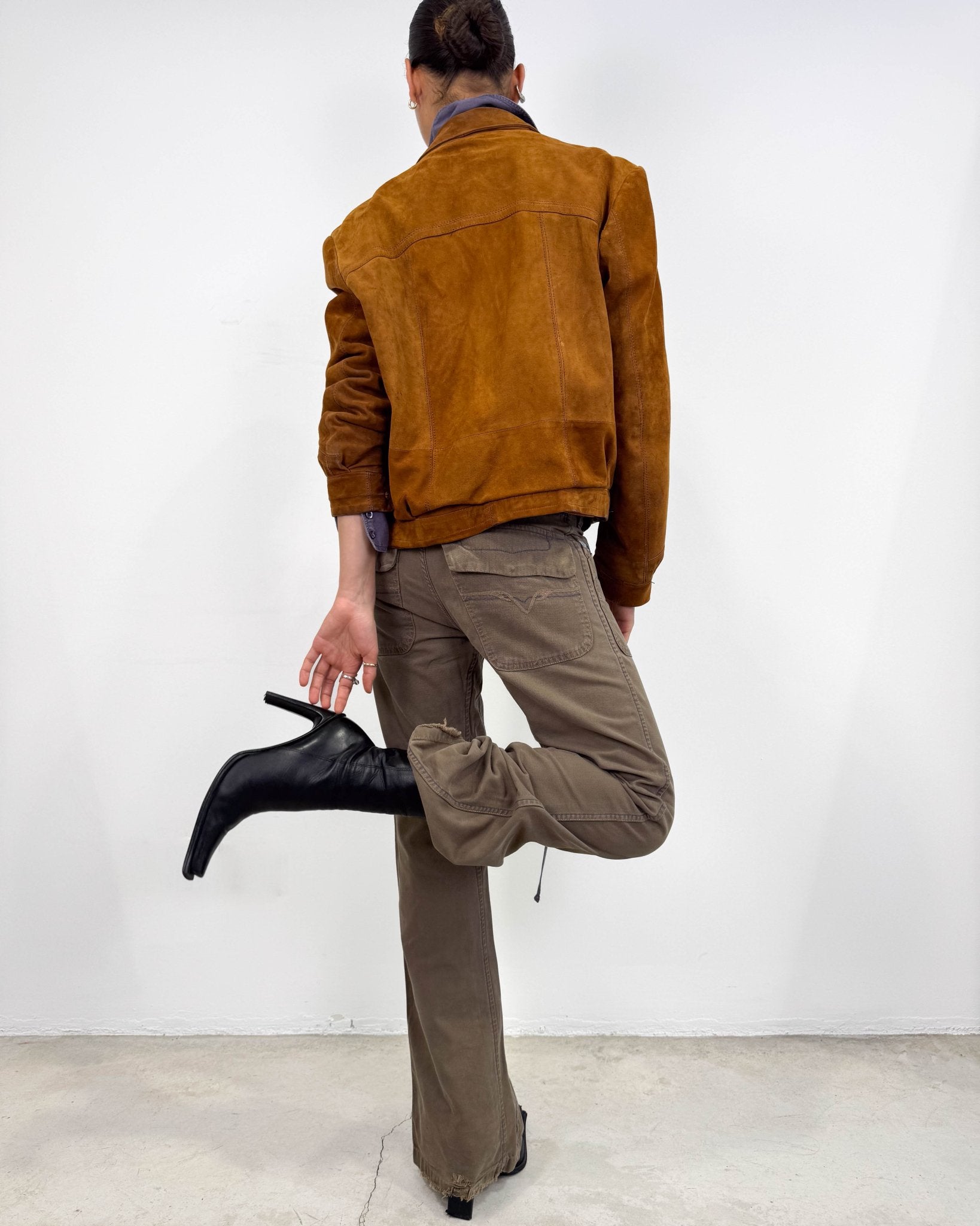 The Anna leather jacket - rig vert