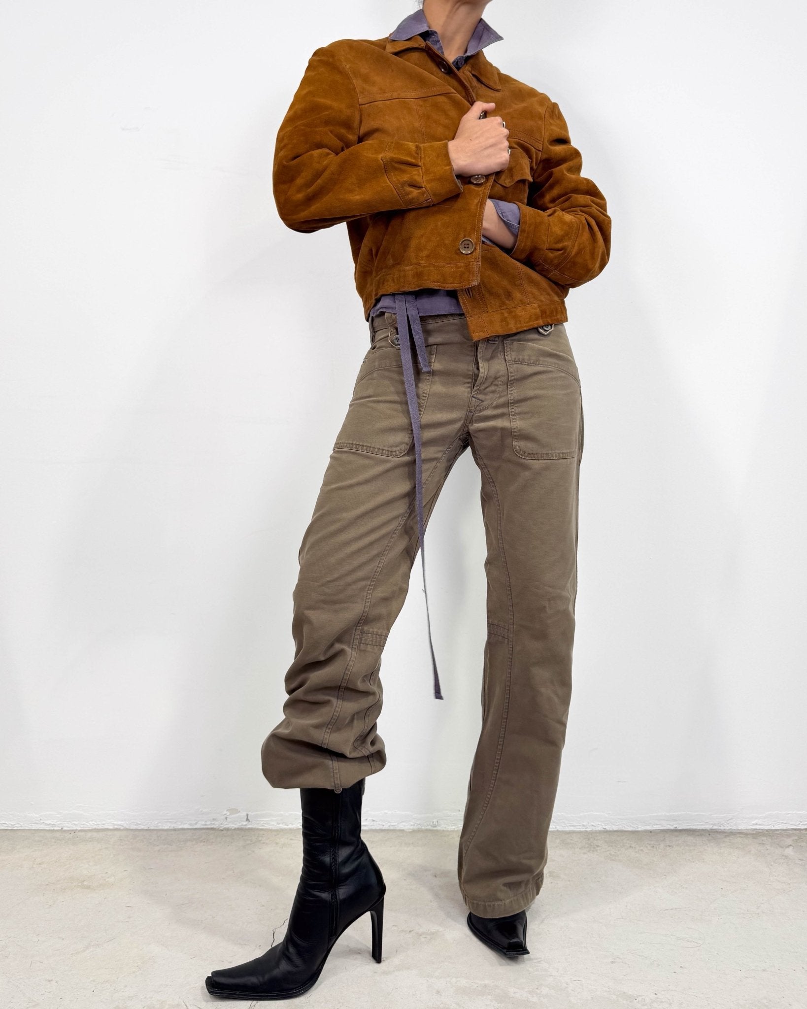 The Anna leather jacket - rig vert