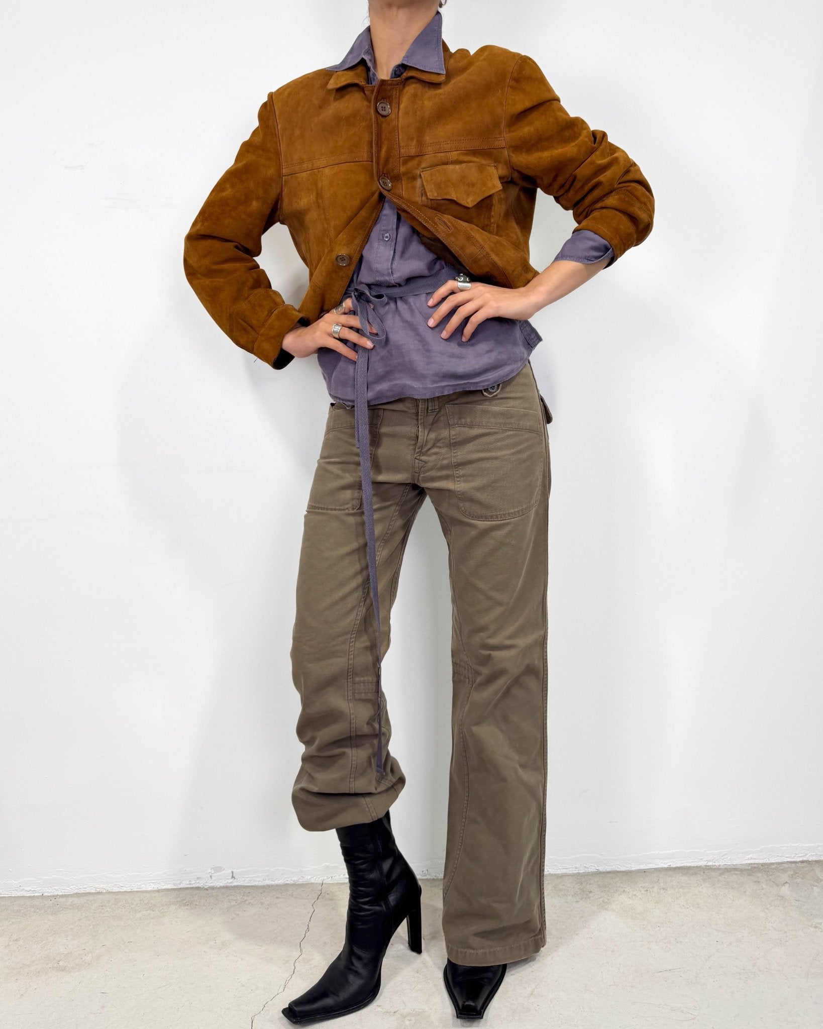 The Anna leather jacket - rig vert