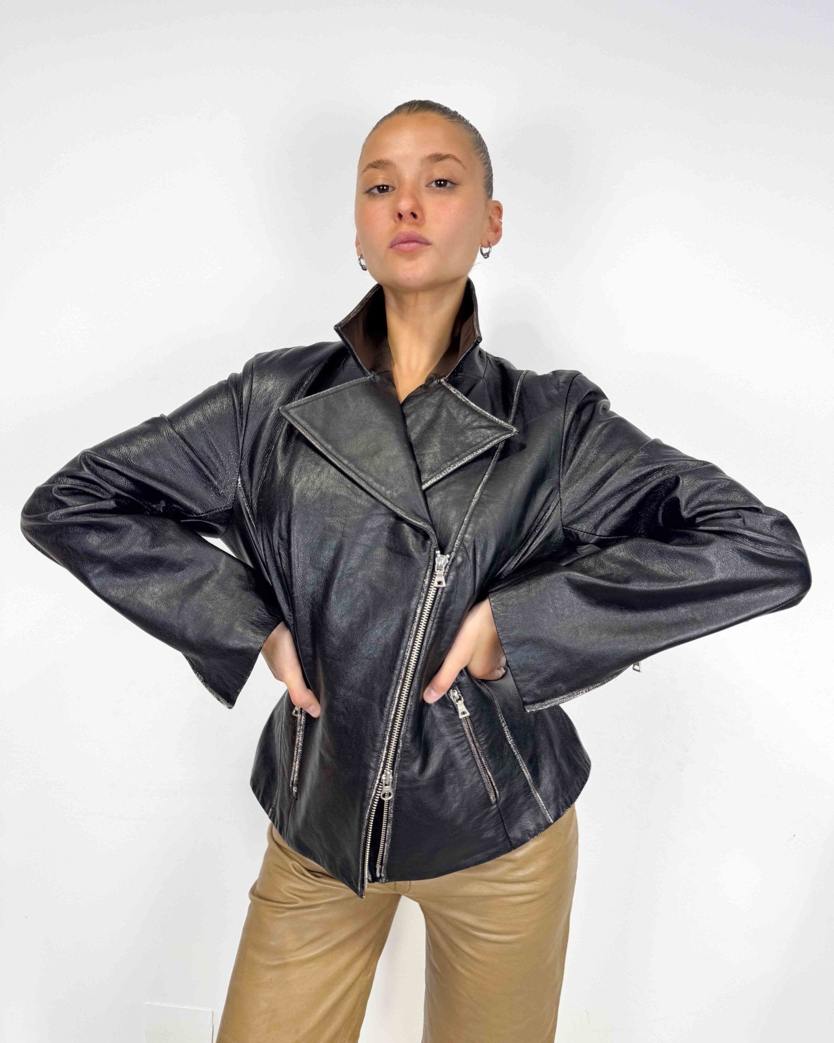 The Aurora leather jacket - rig vert