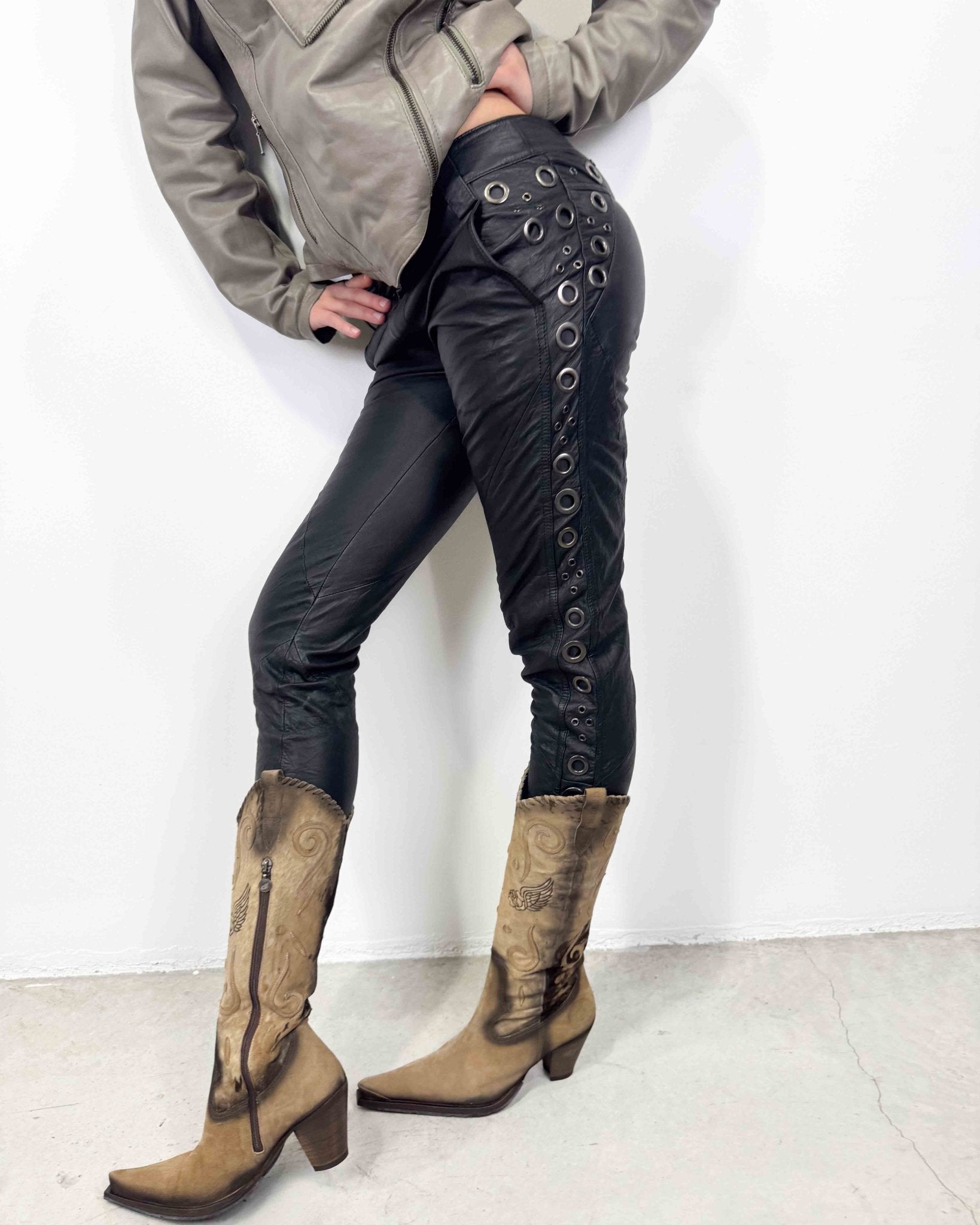 The Blair leather pants - rig vert