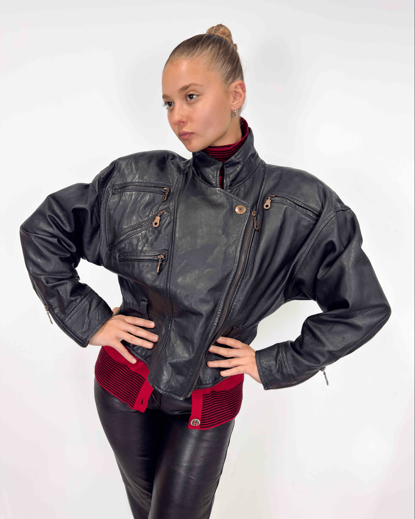 The Bonnie leather jacket - rig vert