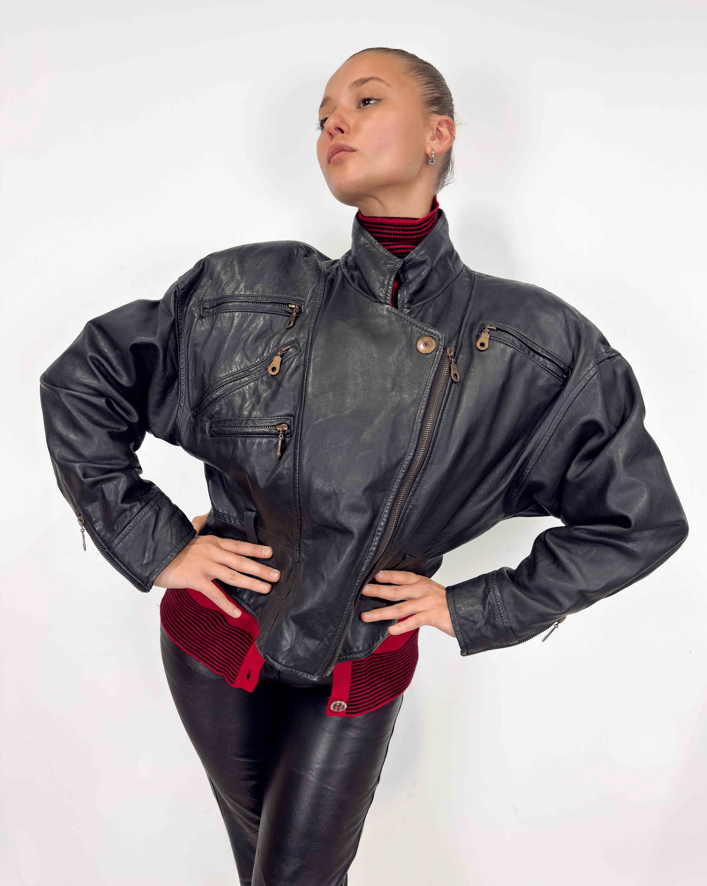 The Bonnie leather jacket - rig vert