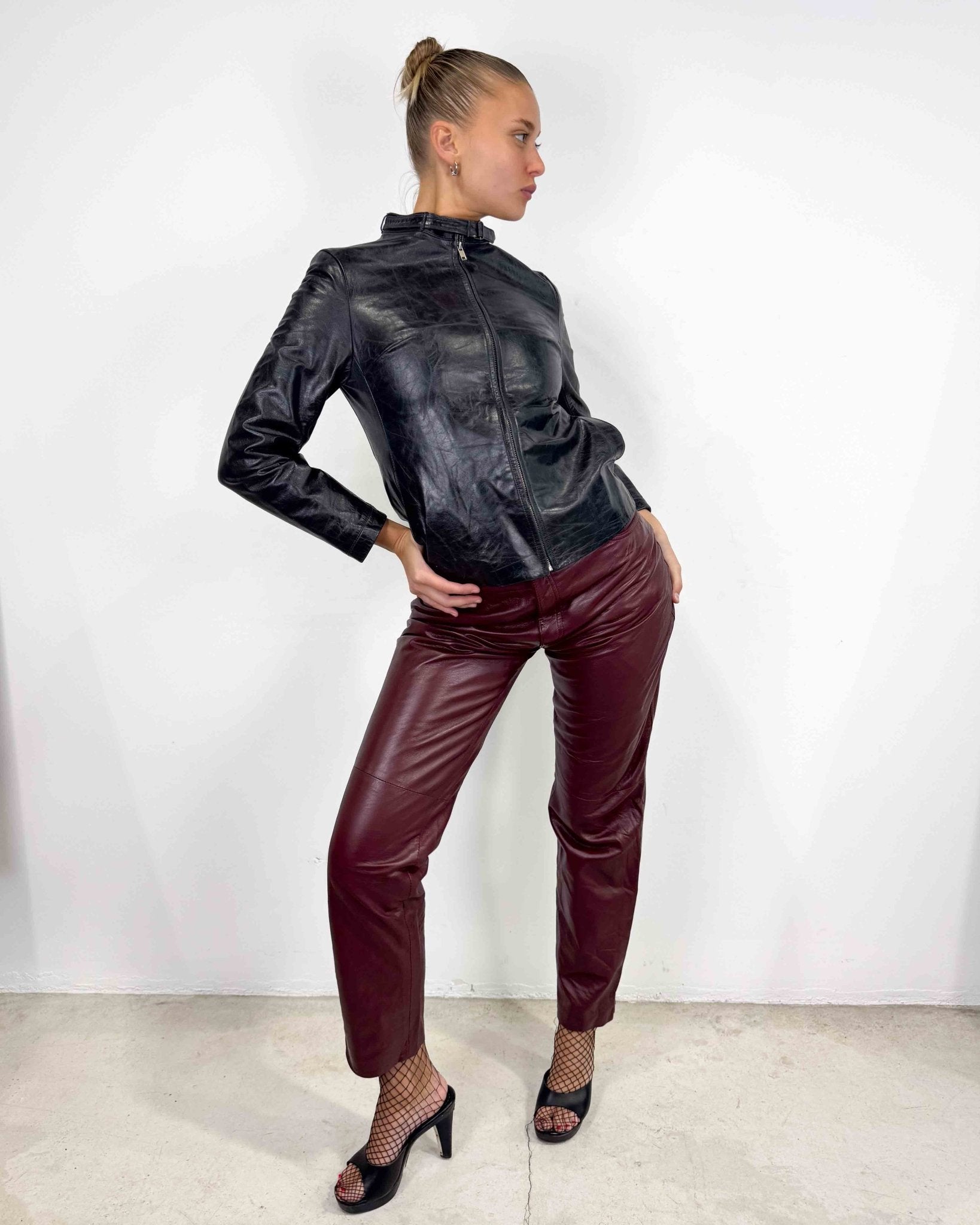 The Bronte leather jacket - rig vert