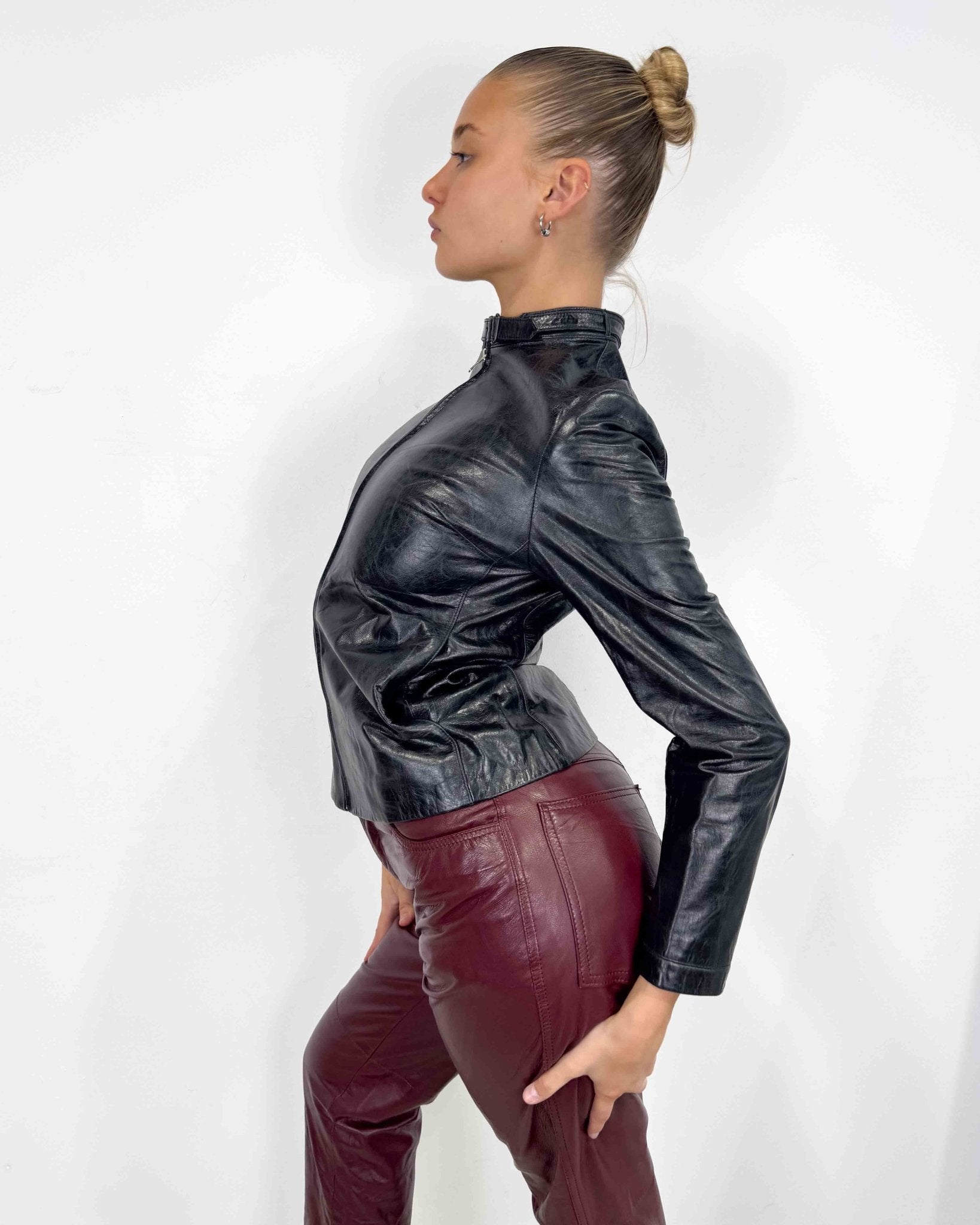 The Bronte leather jacket - rig vert