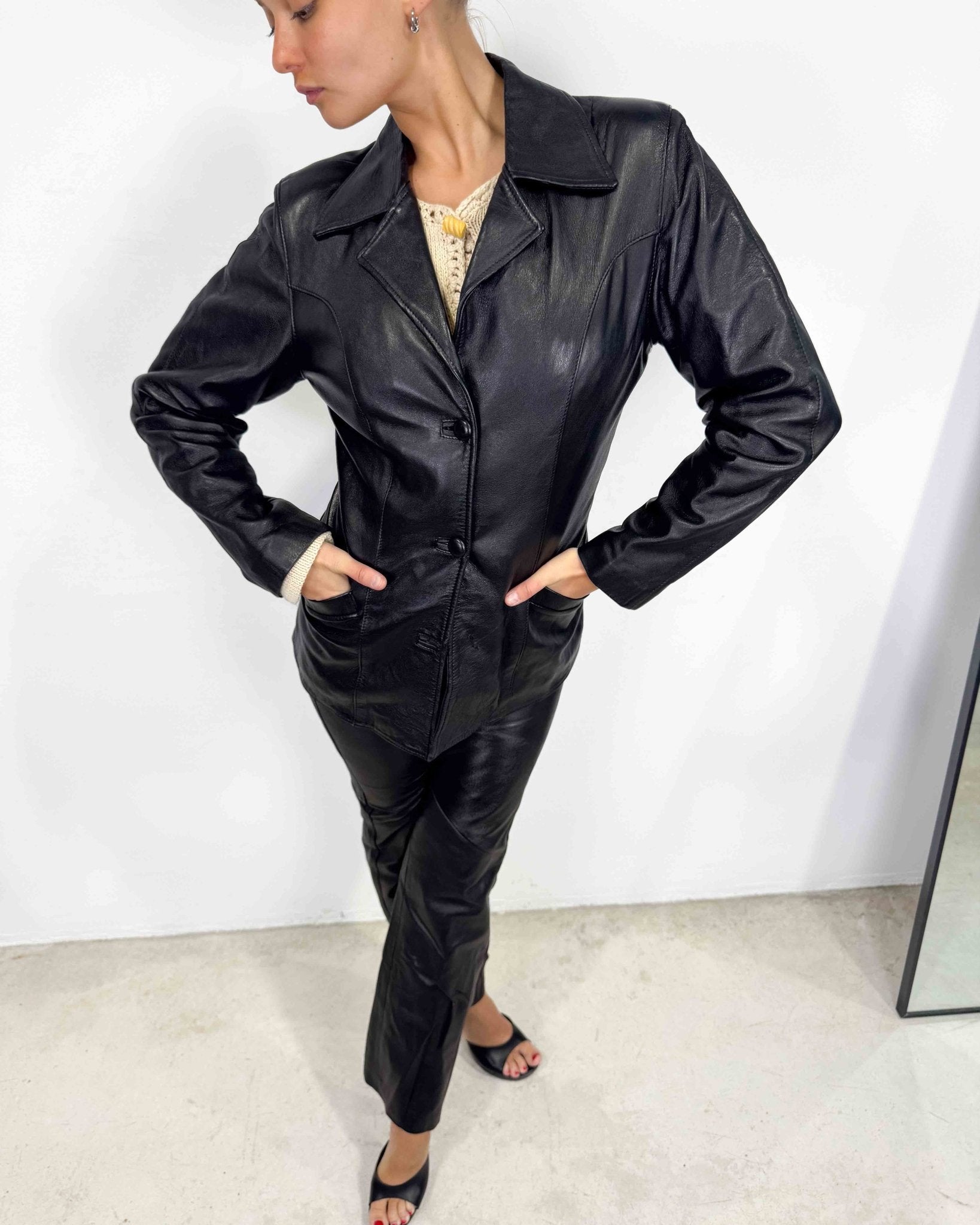 The Brooklyn leather jacket - rig vert