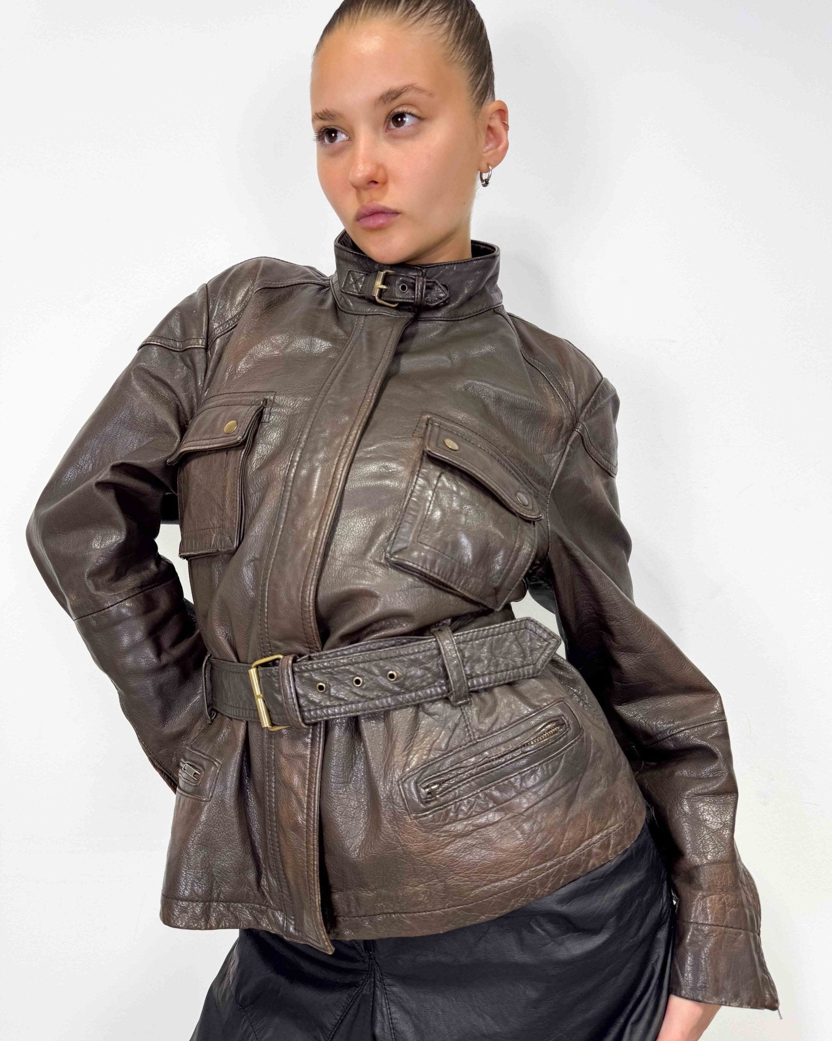 The Bruna leather jacket - rig vert
