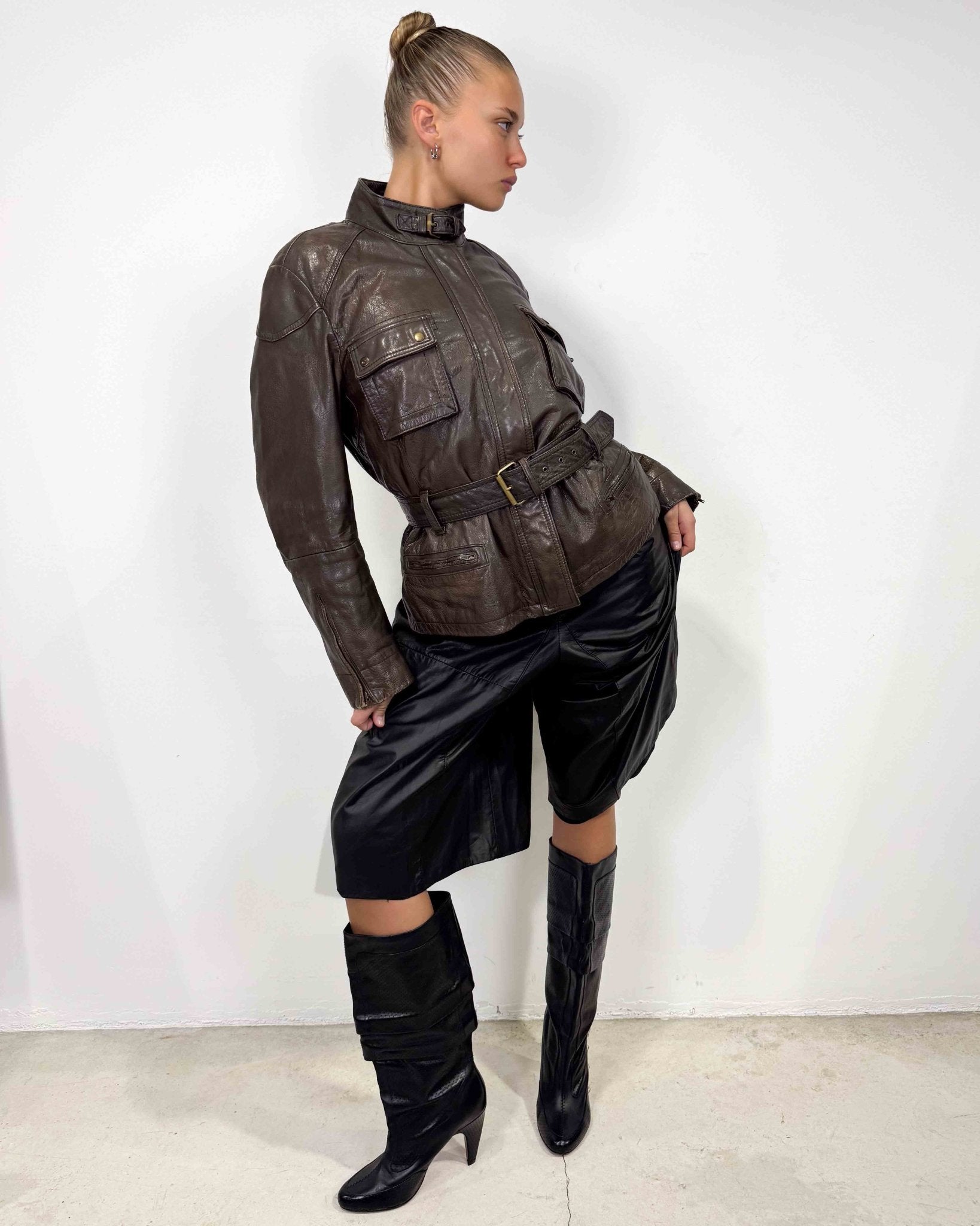 The Bruna leather jacket - rig vert