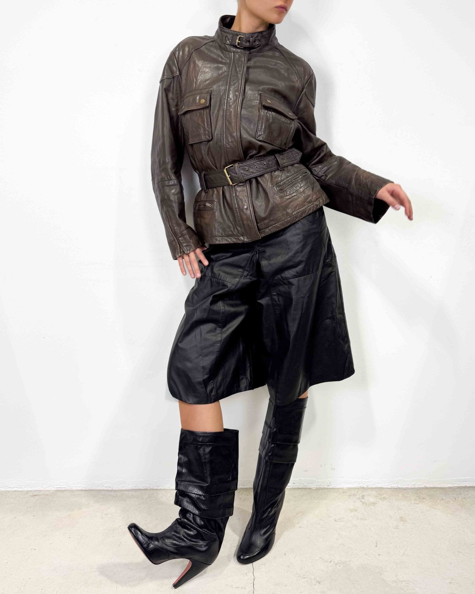 The Bruna leather jacket - rig vert