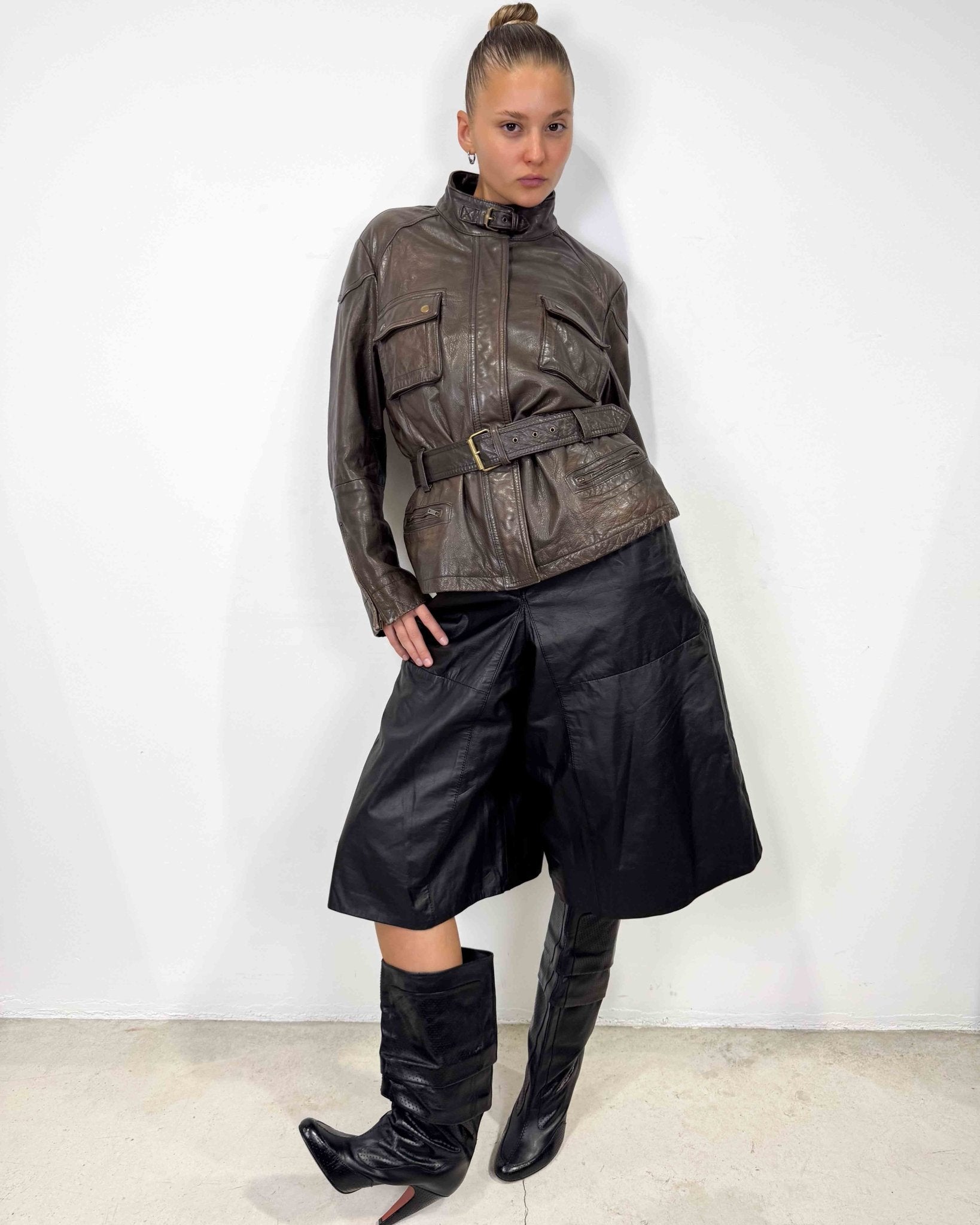 The Bruna leather jacket - rig vert