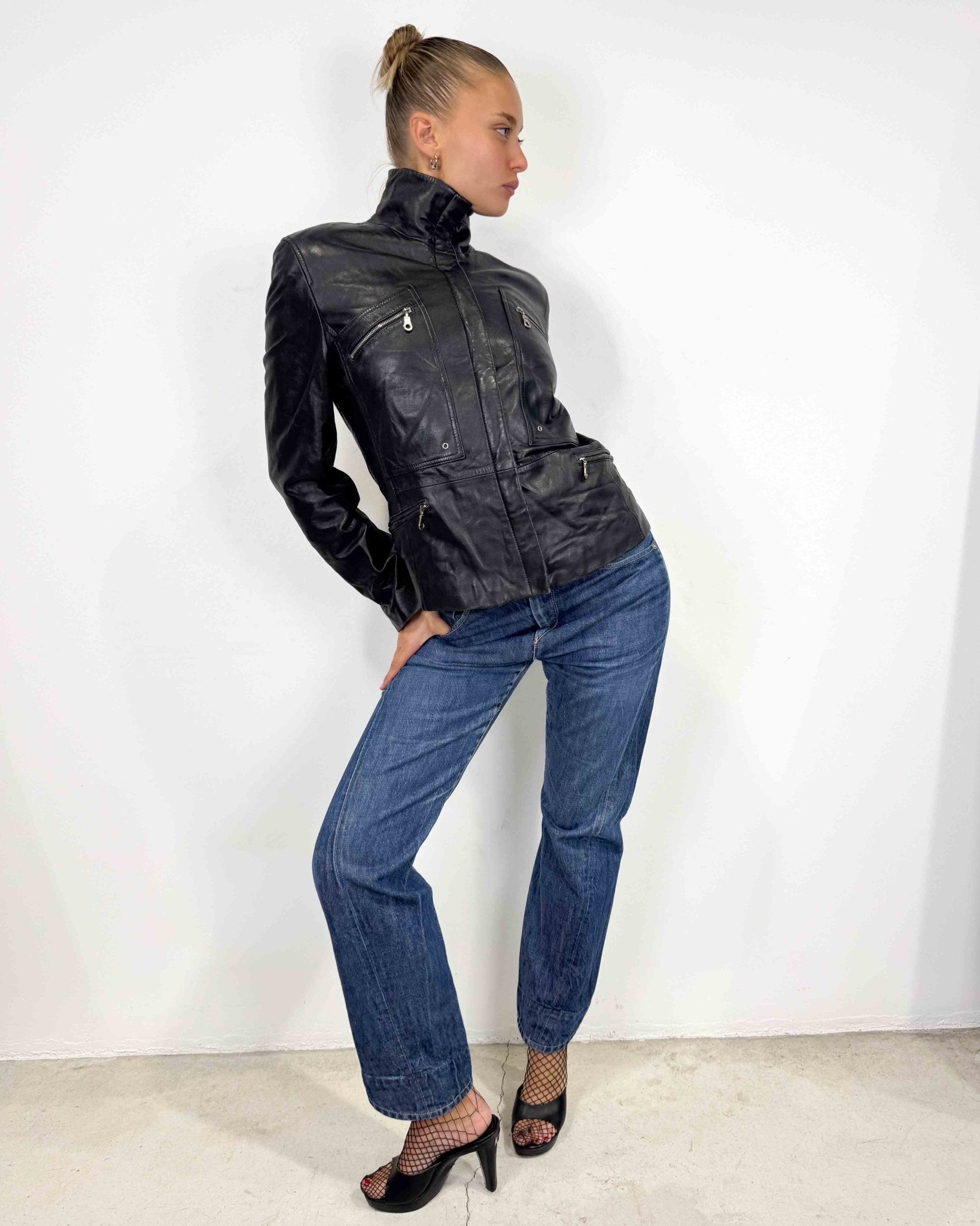 The Bryony leather jacket - rig vert