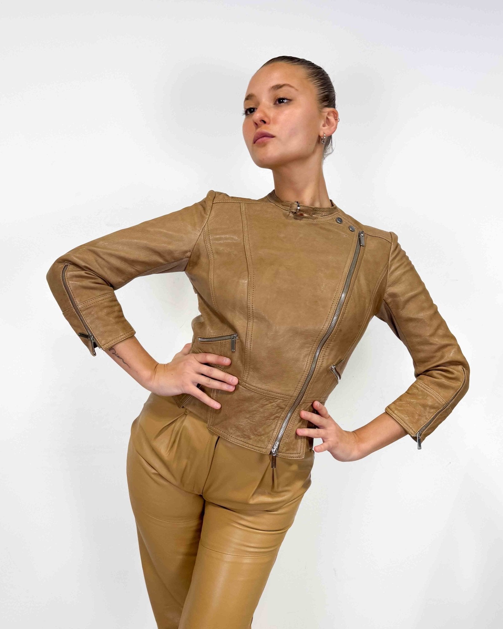 The Carla leather jacket - rig vert