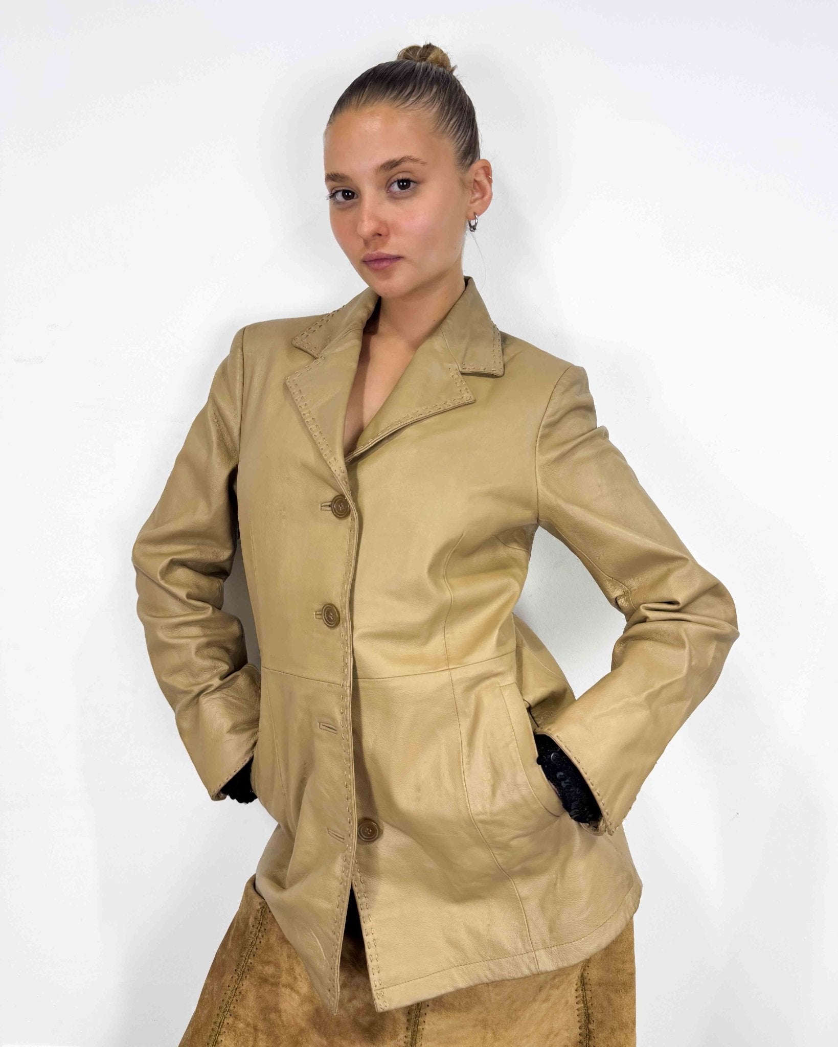 The Casilda leather jacket - rig vert