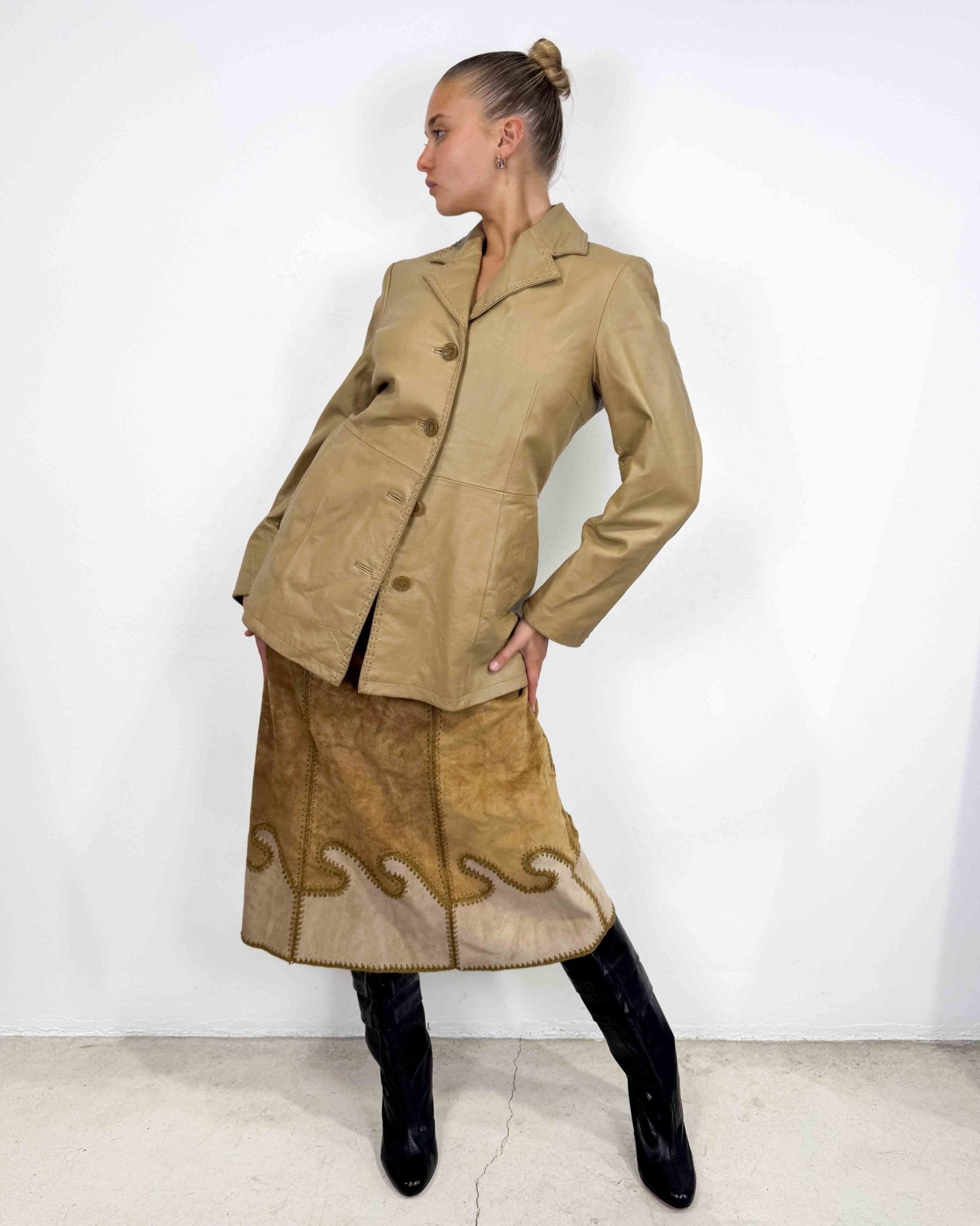 The Casilda leather jacket - rig vert