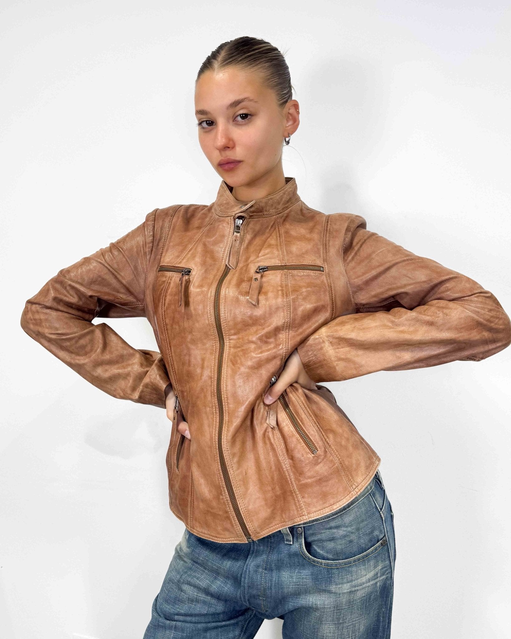 The Cindy leather jacket - rig vert