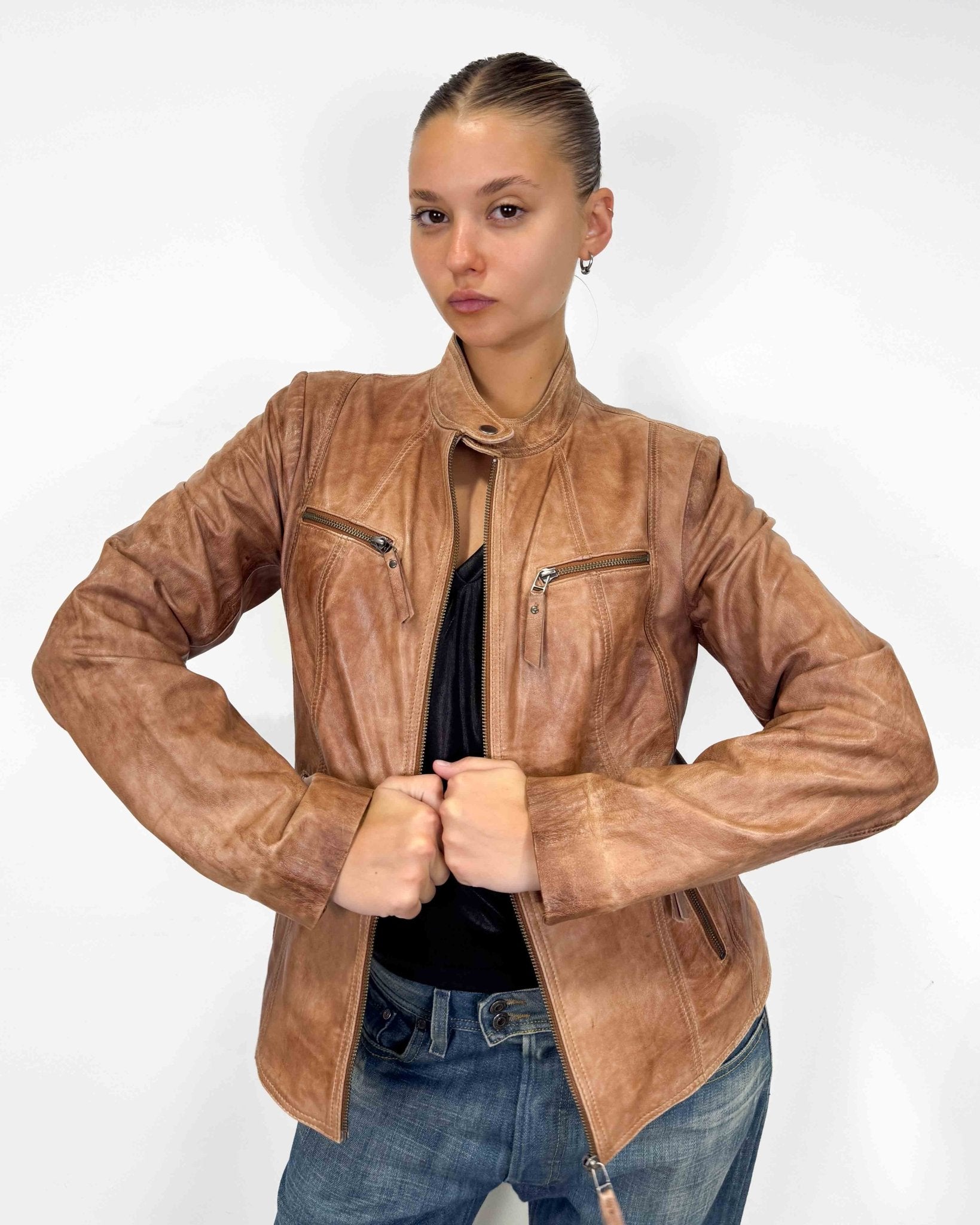 The Cindy leather jacket - rig vert