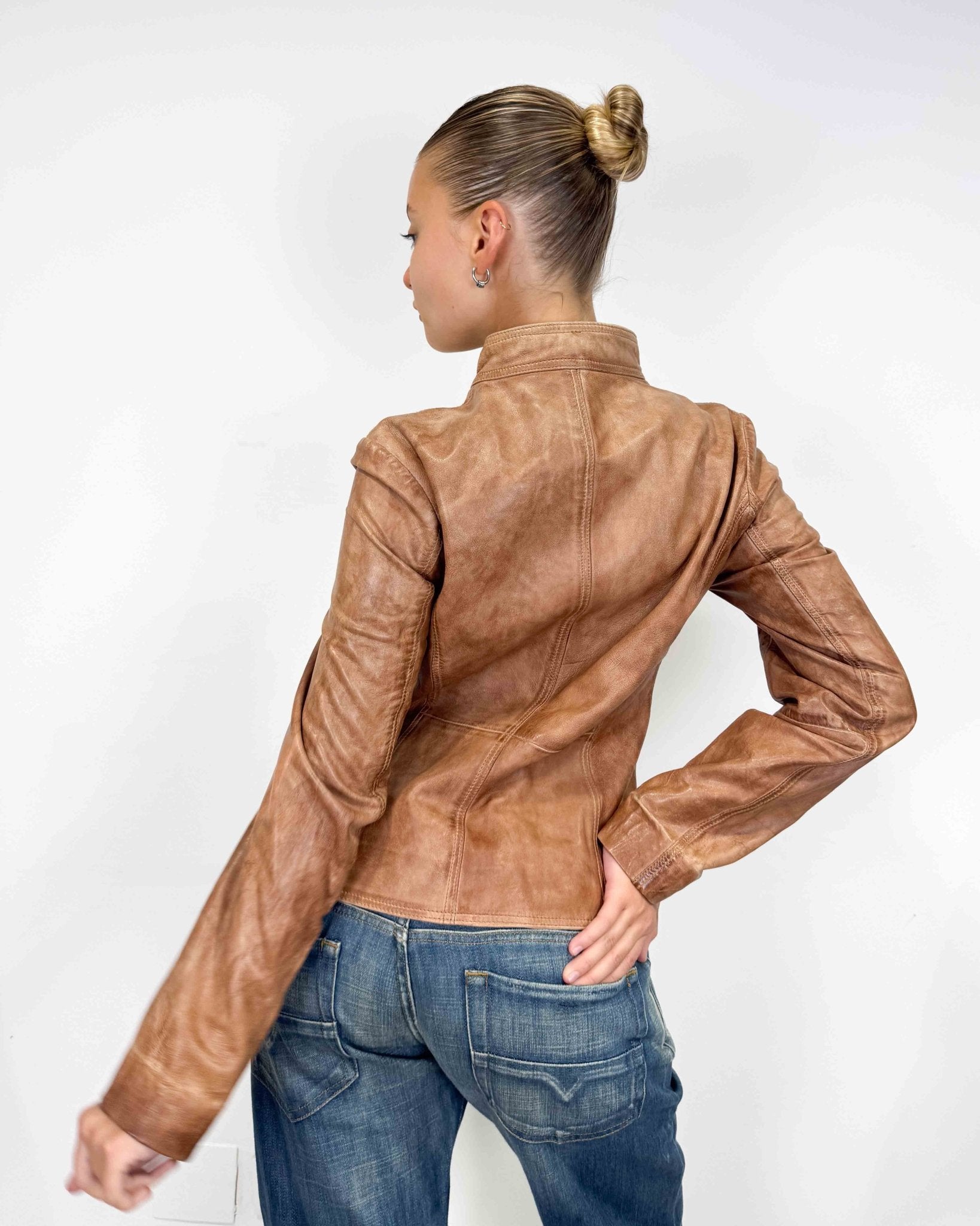 The Cindy leather jacket - rig vert