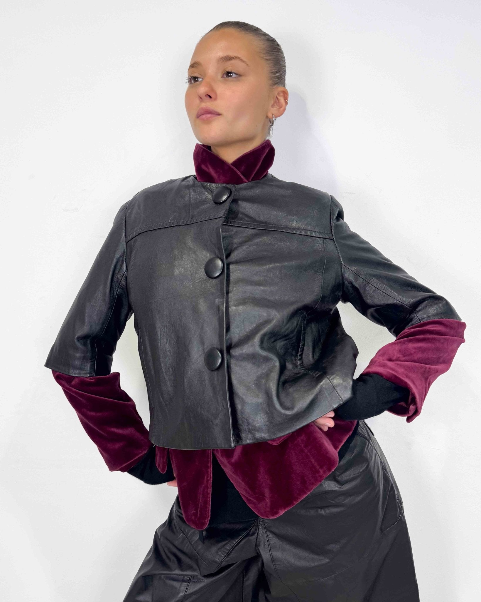 The Clarice leather jacket - rig vert