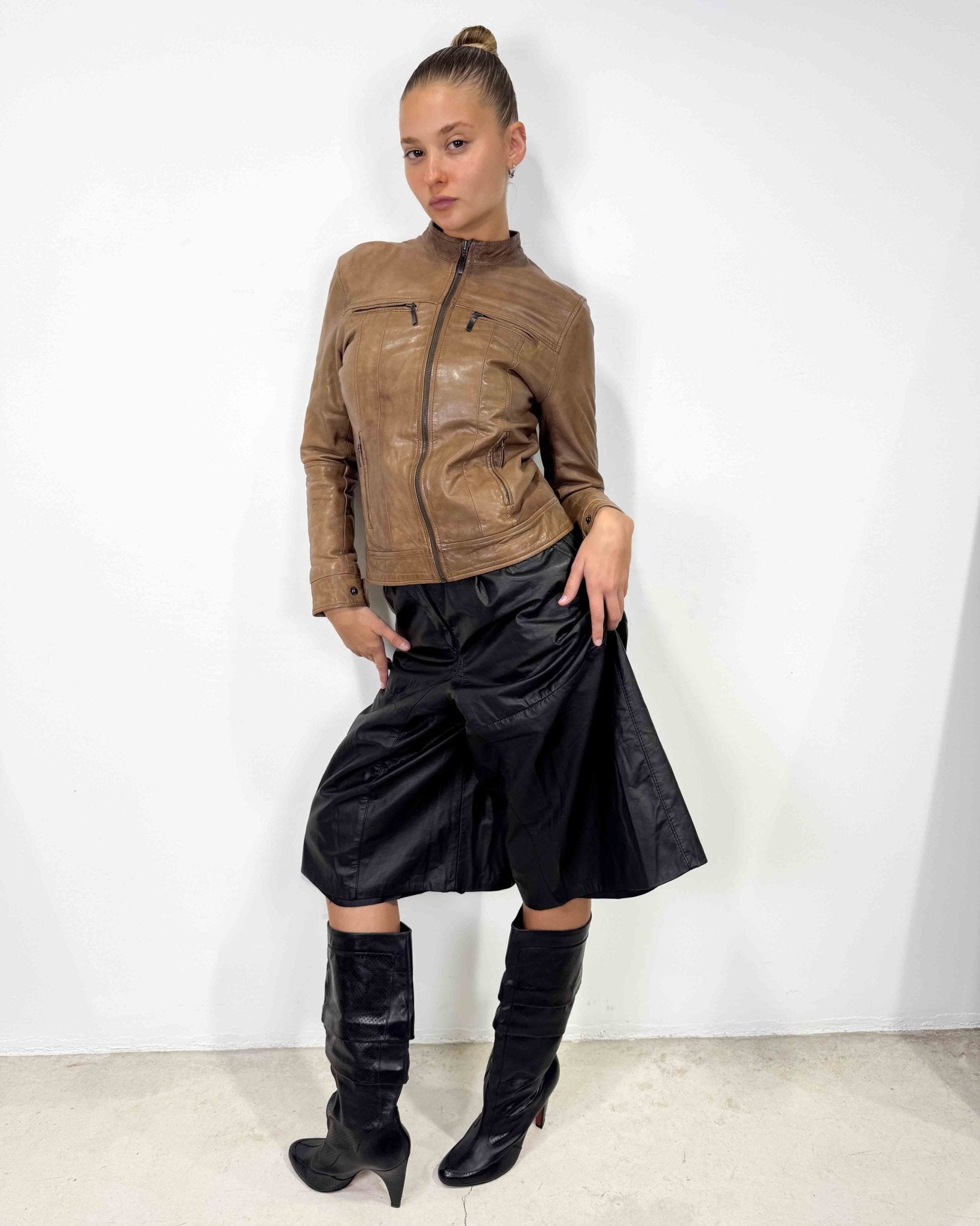 The Coline leather jacket - rig vert