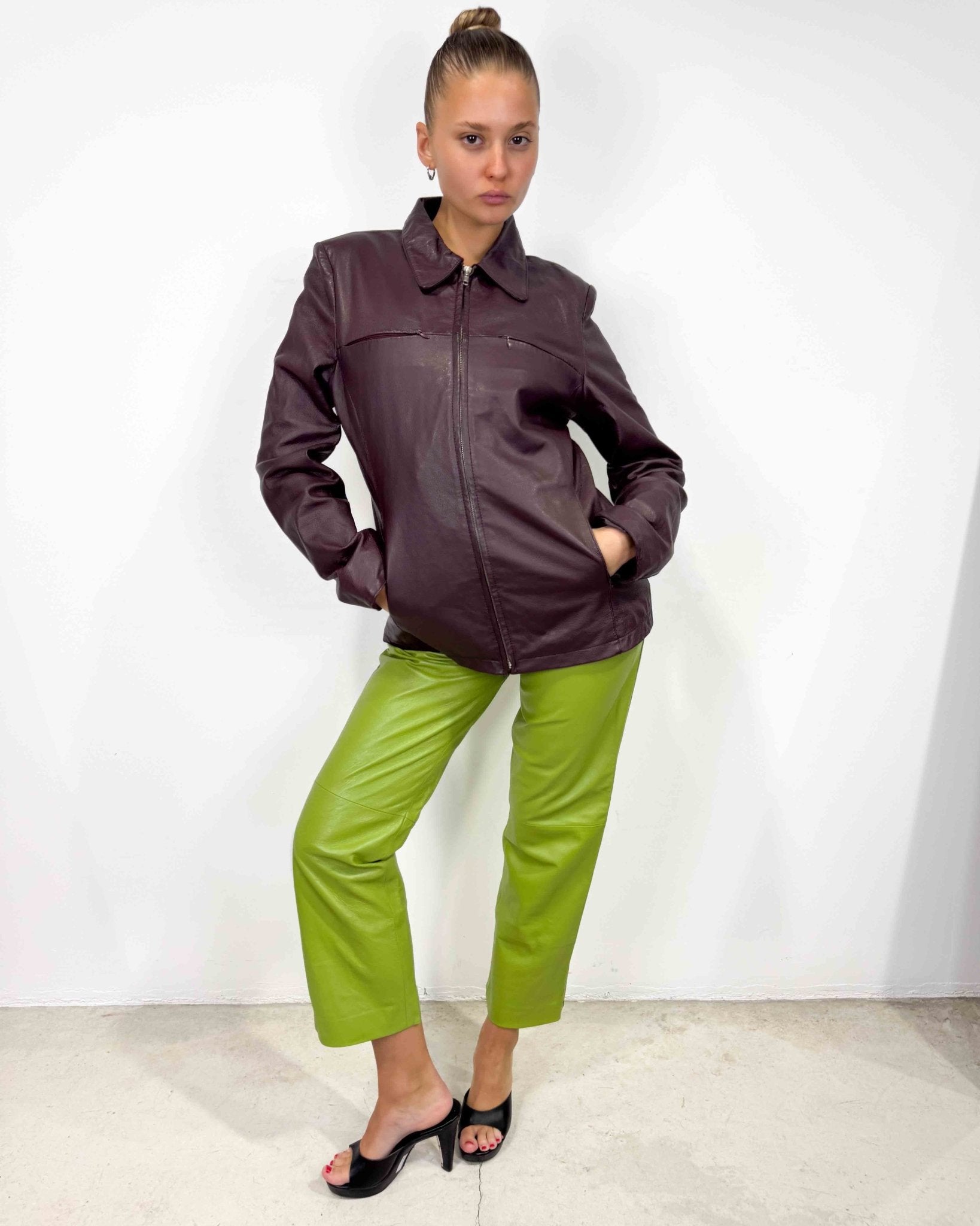 The Corina leather jacket - rig vert