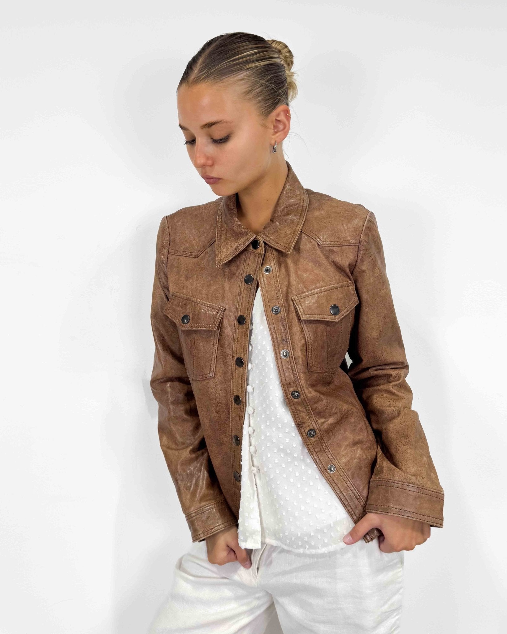 The Courtney leather jacket - rig vert