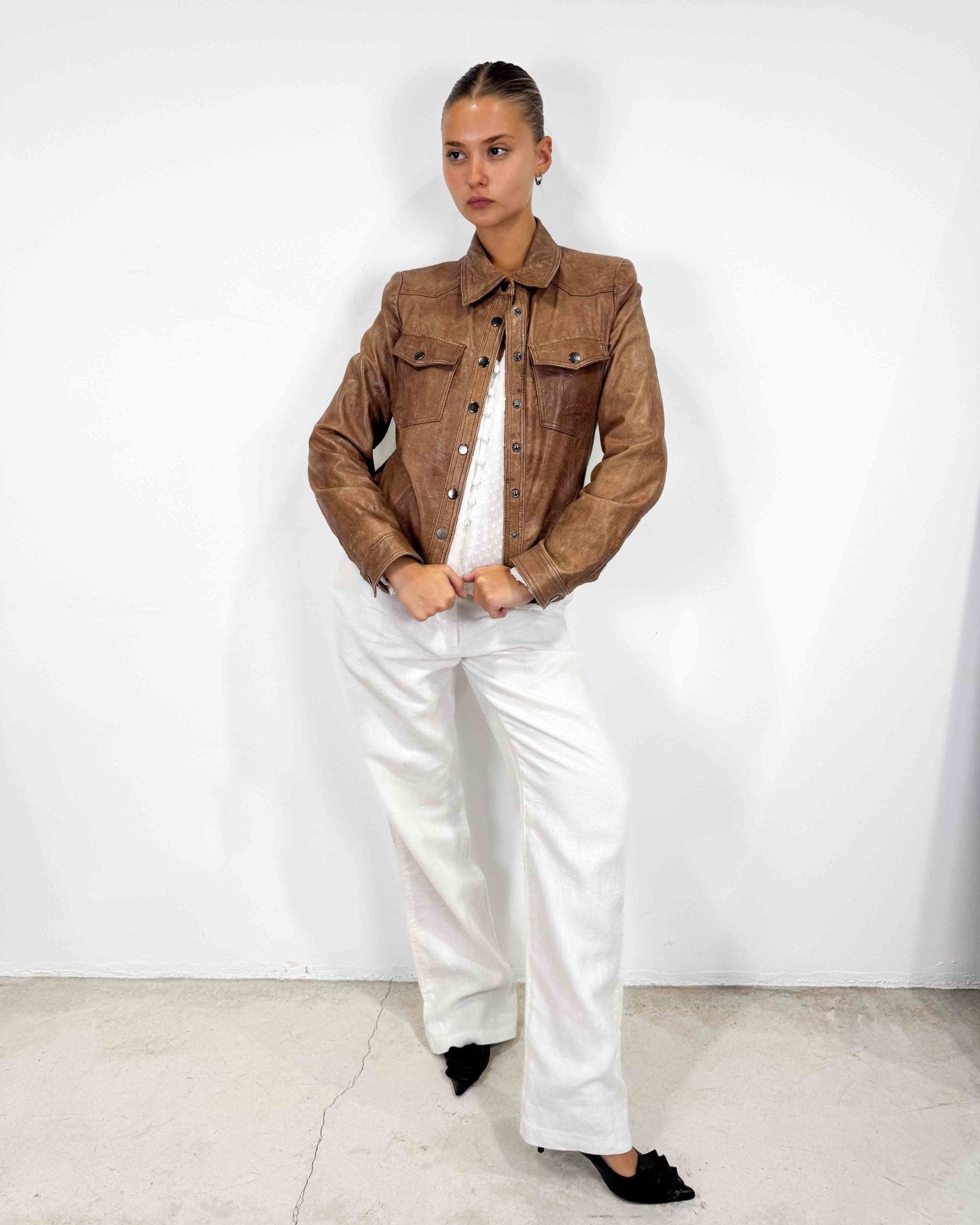 The Courtney leather jacket - rig vert