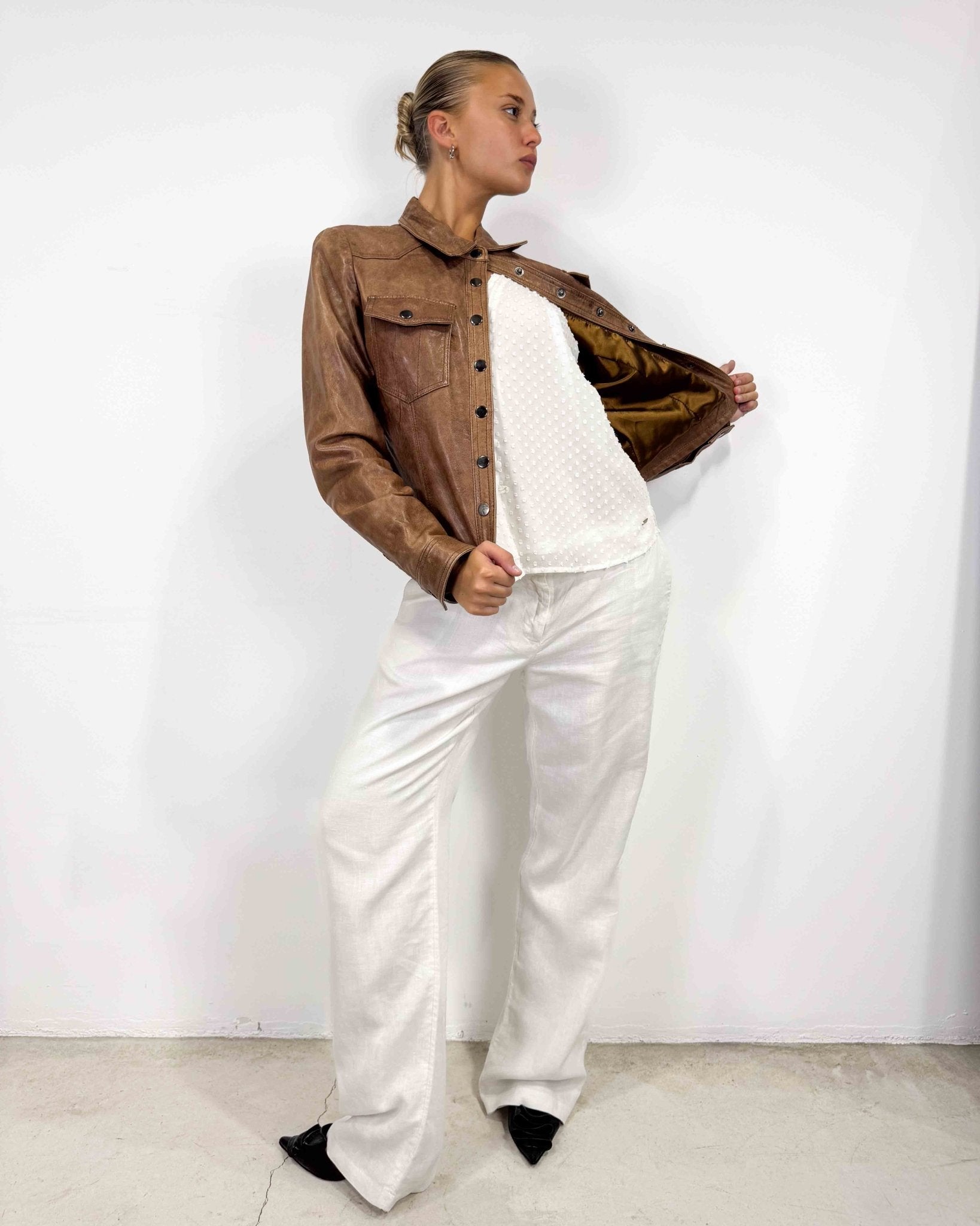 The Courtney leather jacket - rig vert